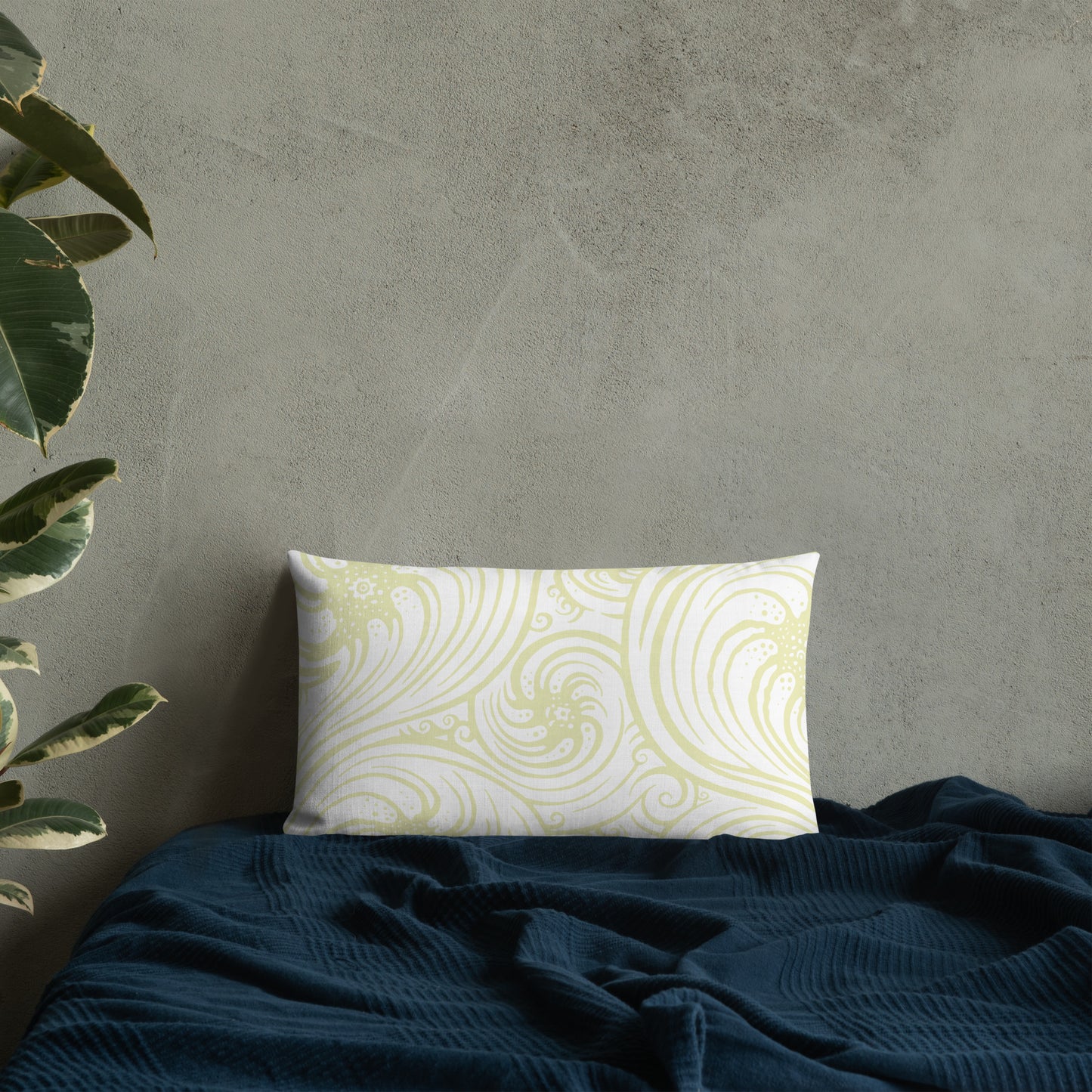 Premium Pillow : Cosmic Swirl - White w/ Cream print