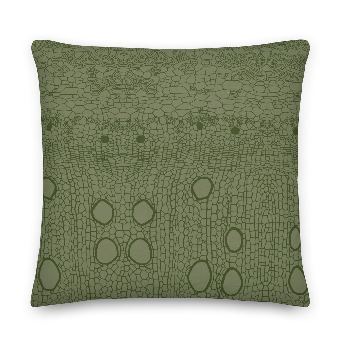 Premium Pillow : Hemp Cell - Sage w/ Olive print