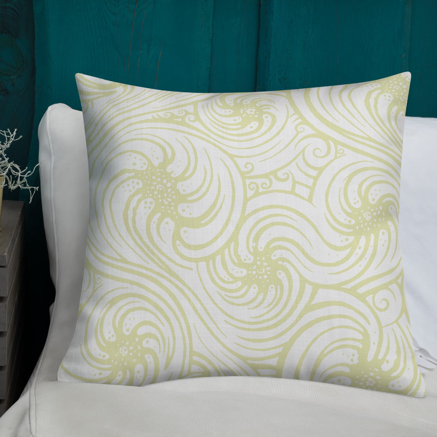 Premium Pillow : Cosmic Swirl - White w/ Cream print