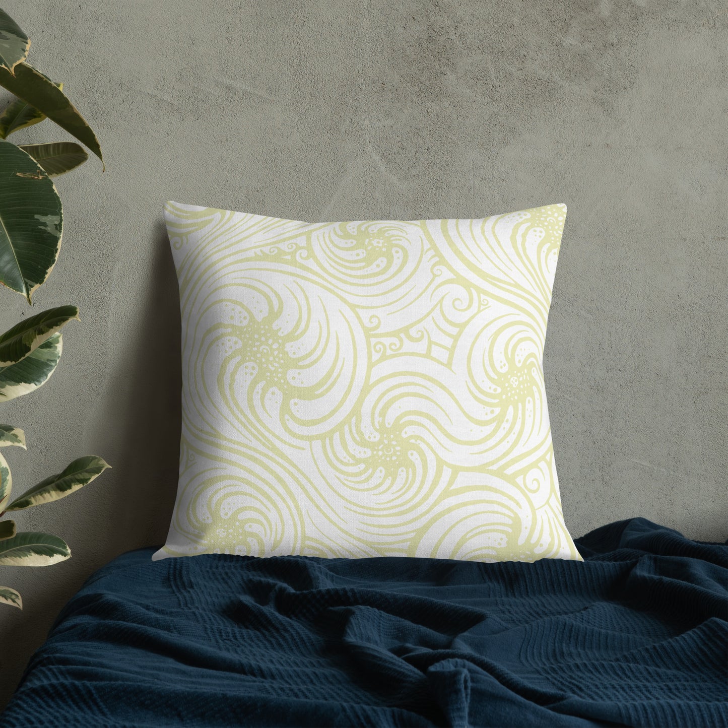 Premium Pillow : Cosmic Swirl - White w/ Cream print