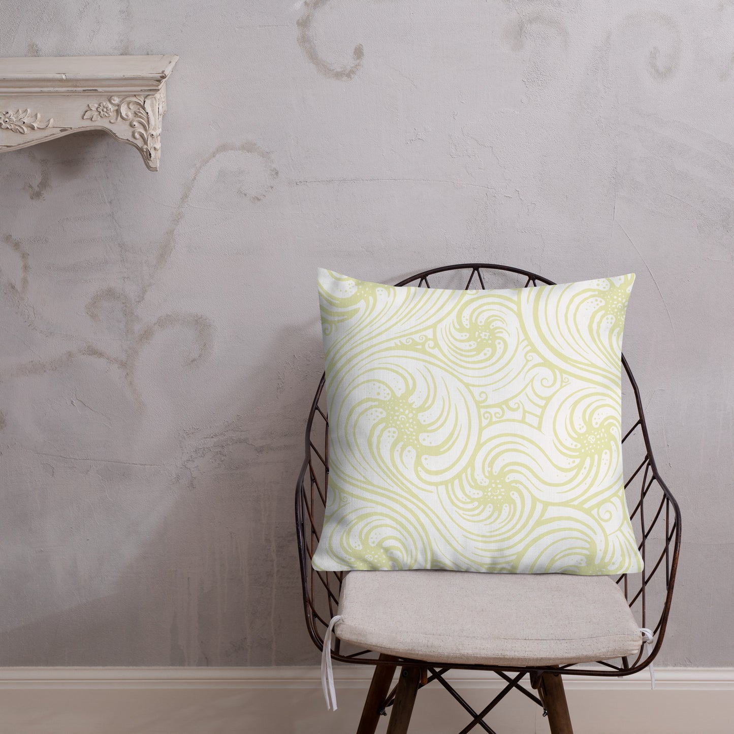Premium Pillow : Cosmic Swirl - White w/ Cream print