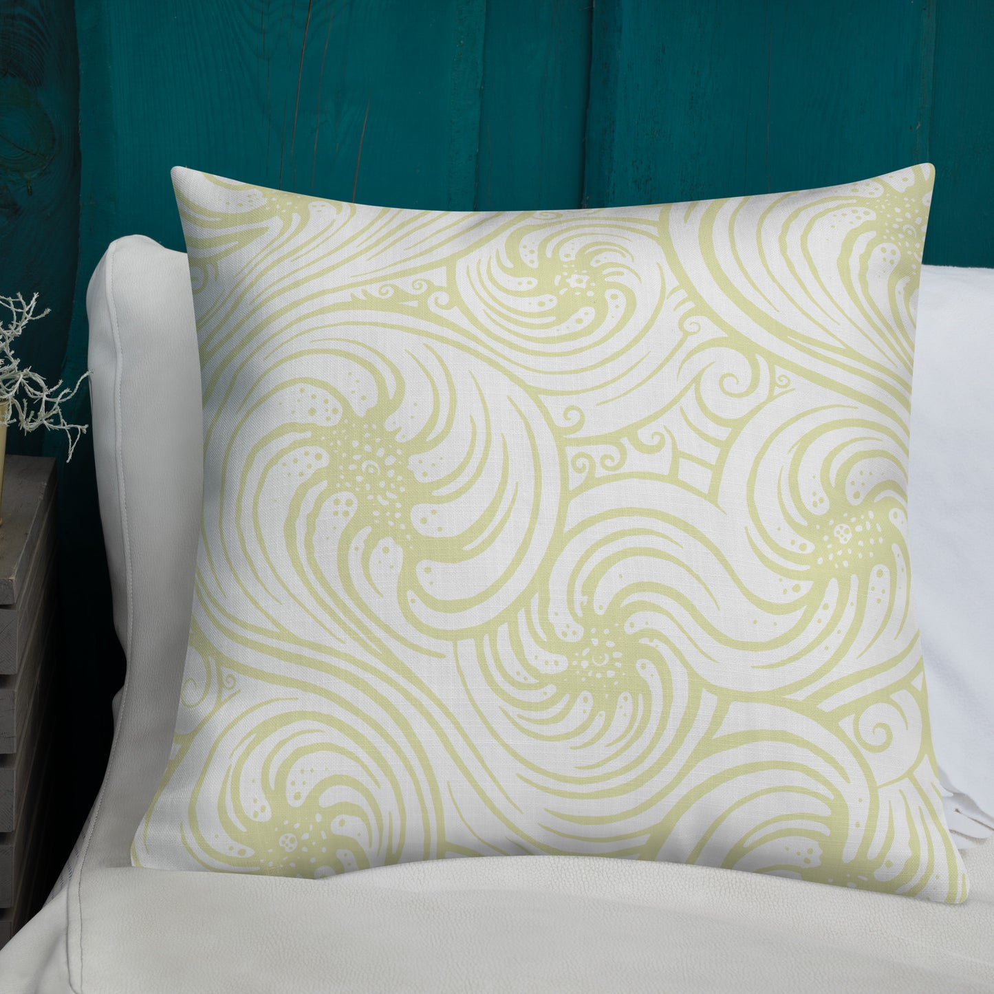Premium Pillow : Cosmic Swirl - White w/ Cream print