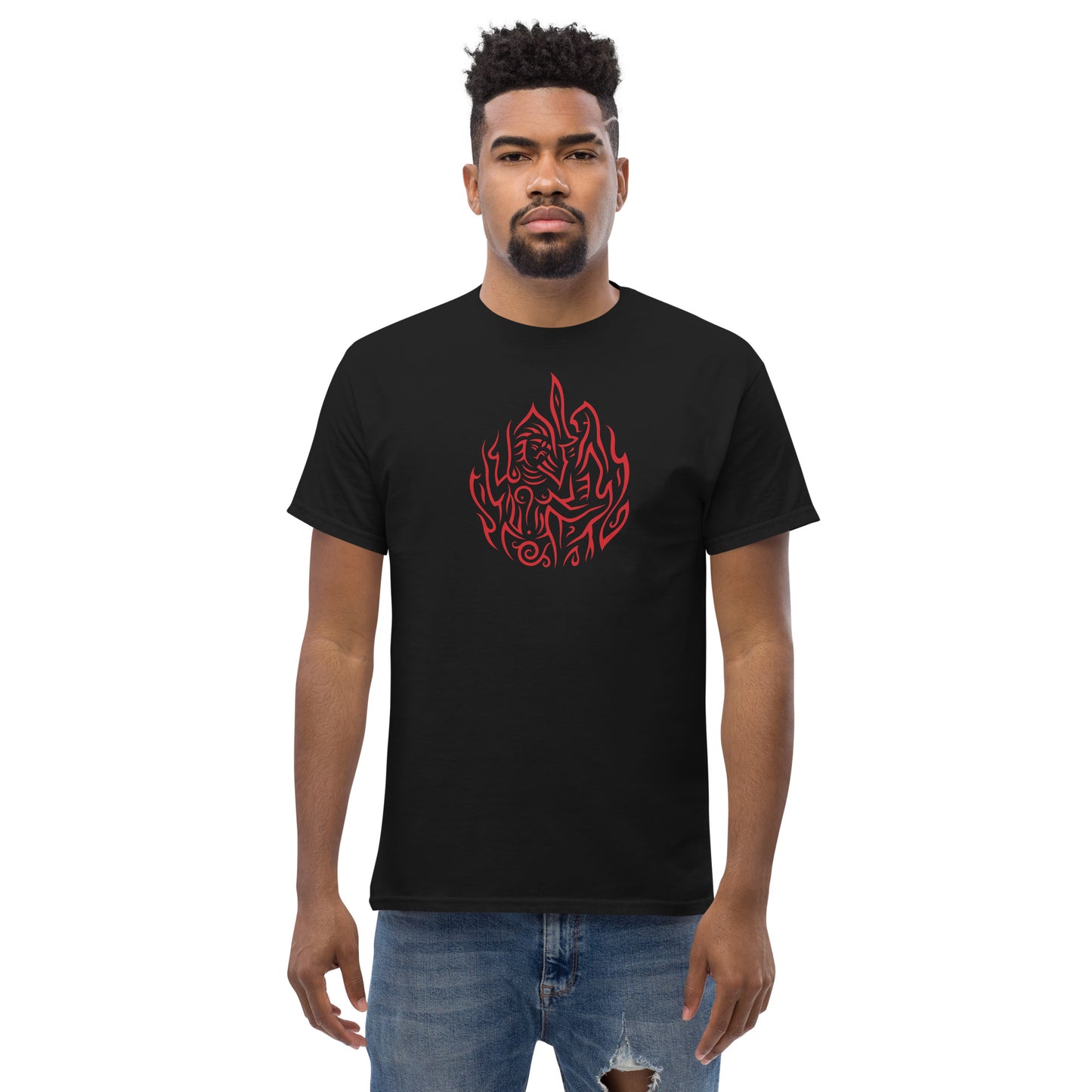 Men's Classic Tee : Drop o' Fire - Red print