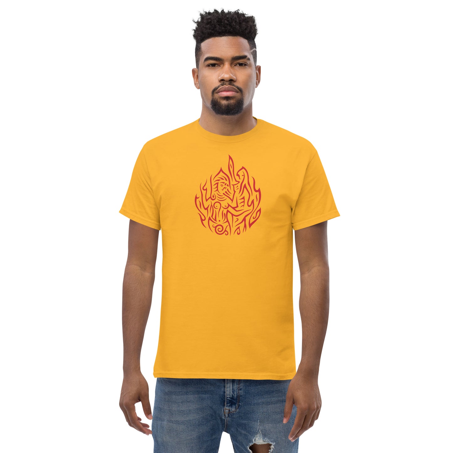Men's Classic Tee : Drop o' Fire - Red print