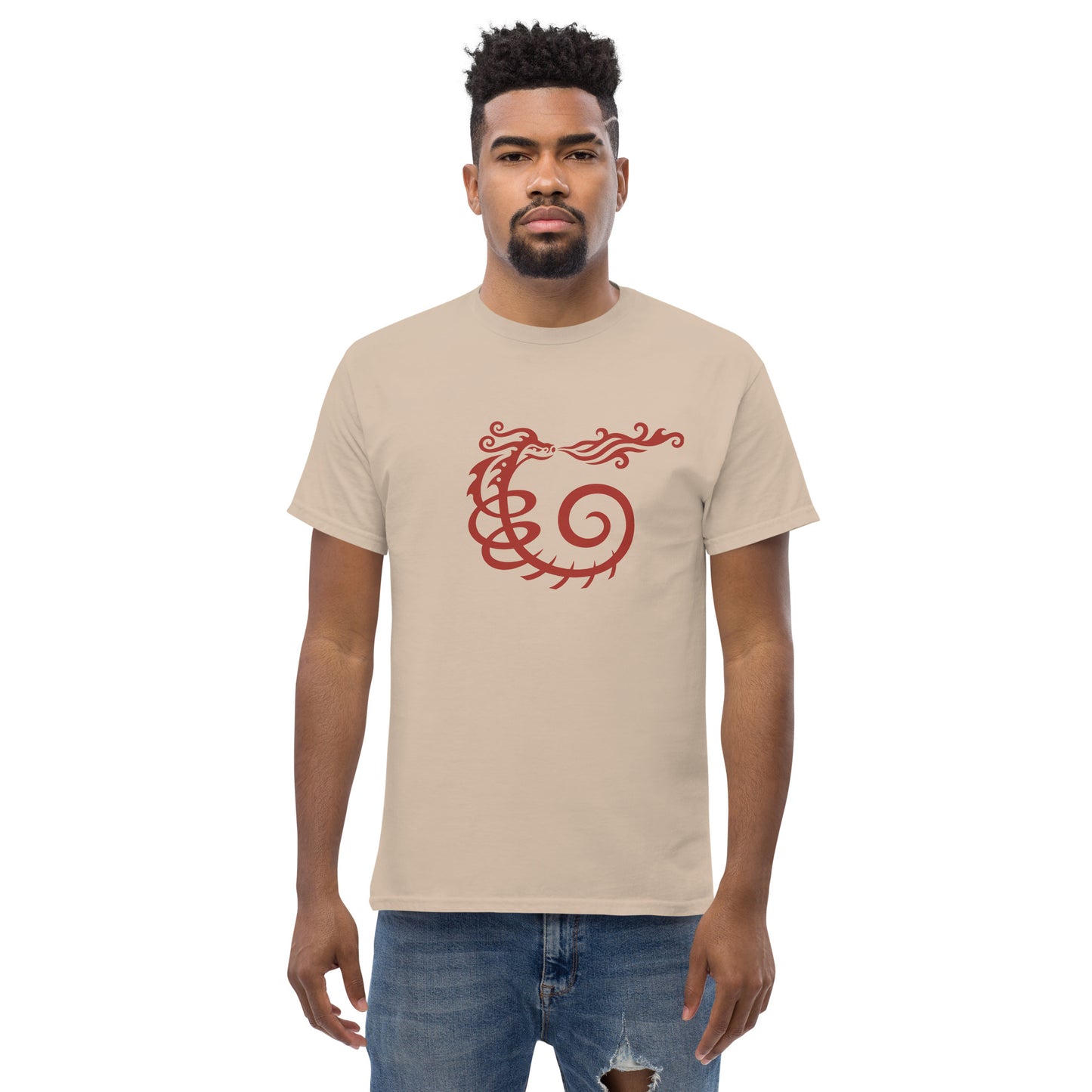 Men's Classic Tee : Dragon - Red print