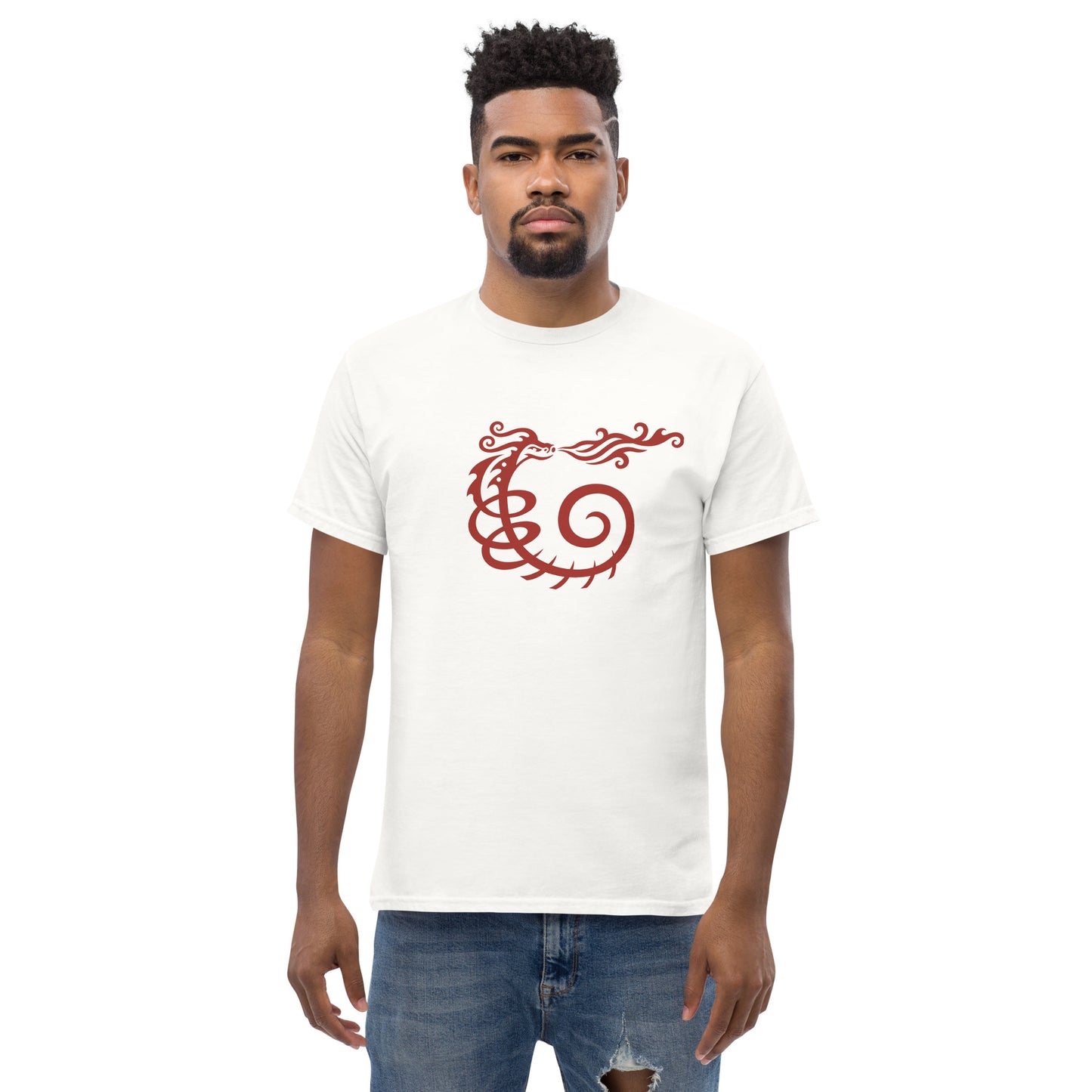 Men's Classic Tee : Dragon - Red print