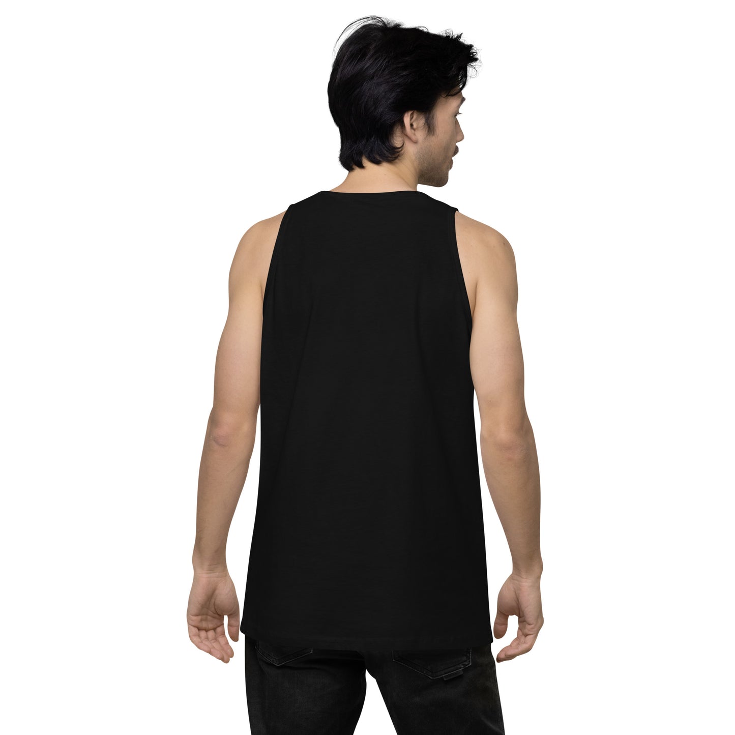 Men’s Premium Tank Top : Growth - Gold & White print