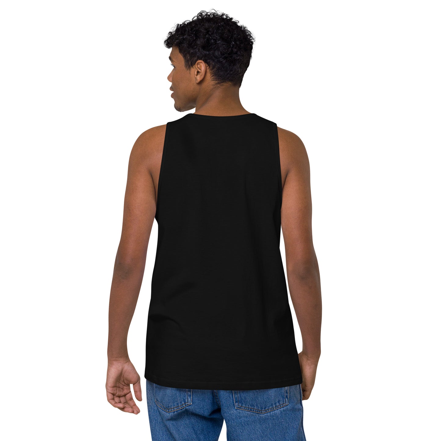 Men’s premium tank top : HellaHoly™ Logo 02 - Red & White print