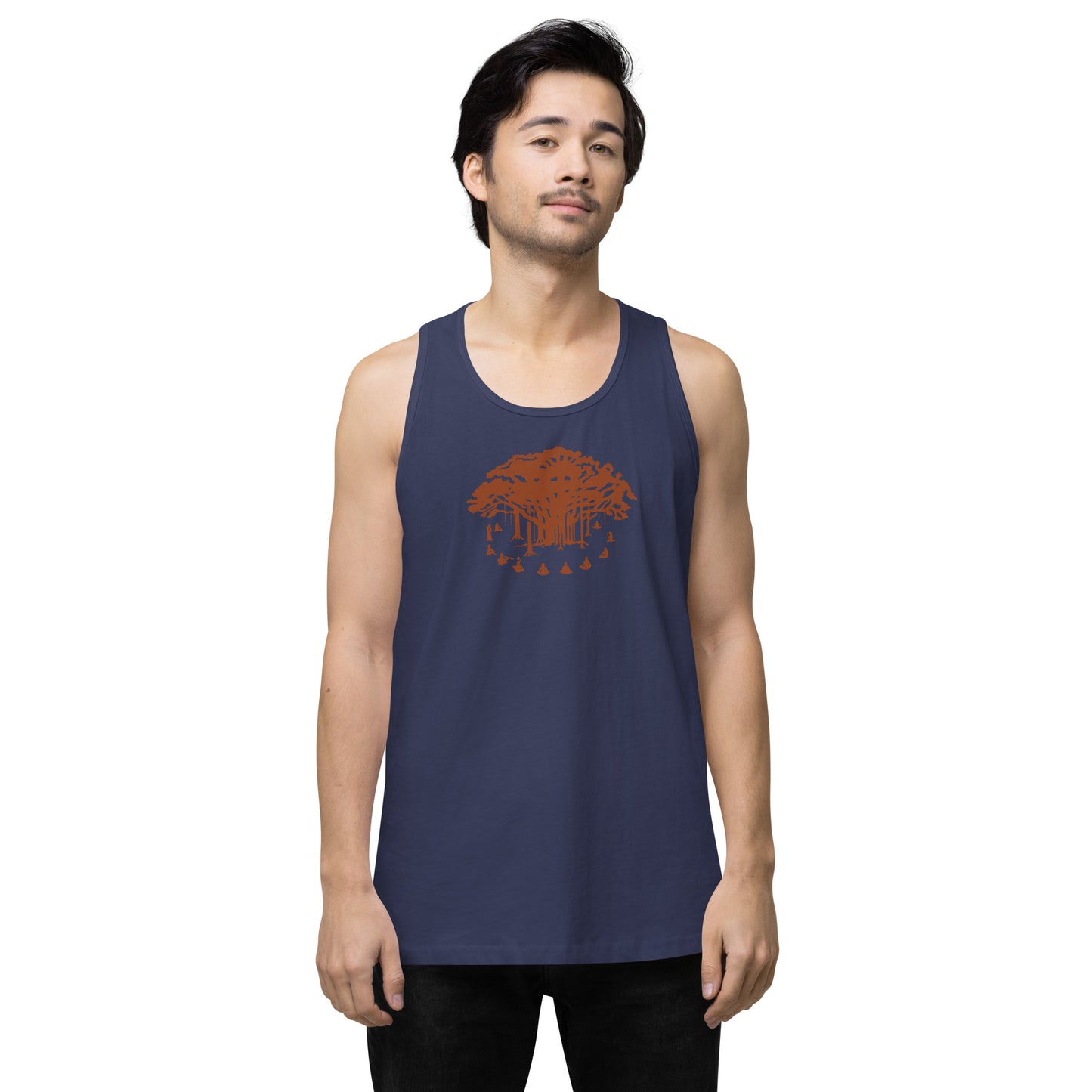 Men’s Premium Tank Top : Communitree - Dark Orange print