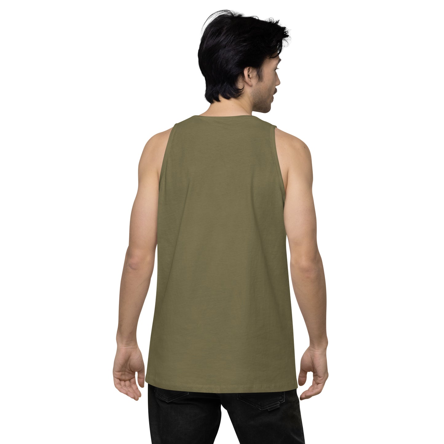 Men’s Premium Tank Top : Growth - Gold & White print