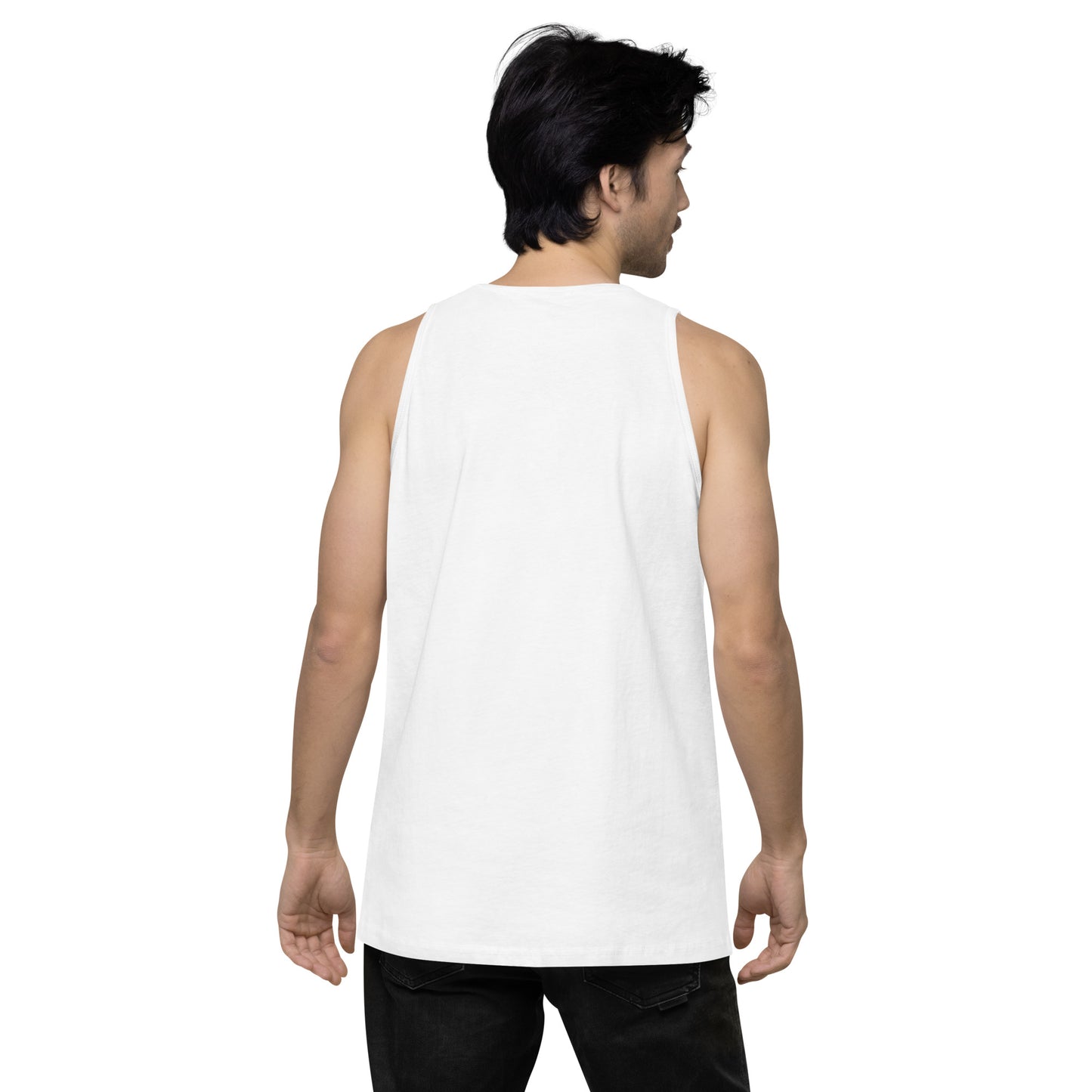 Men’s Premium Tank Top : Swirlspace Logo - Blue Gray print