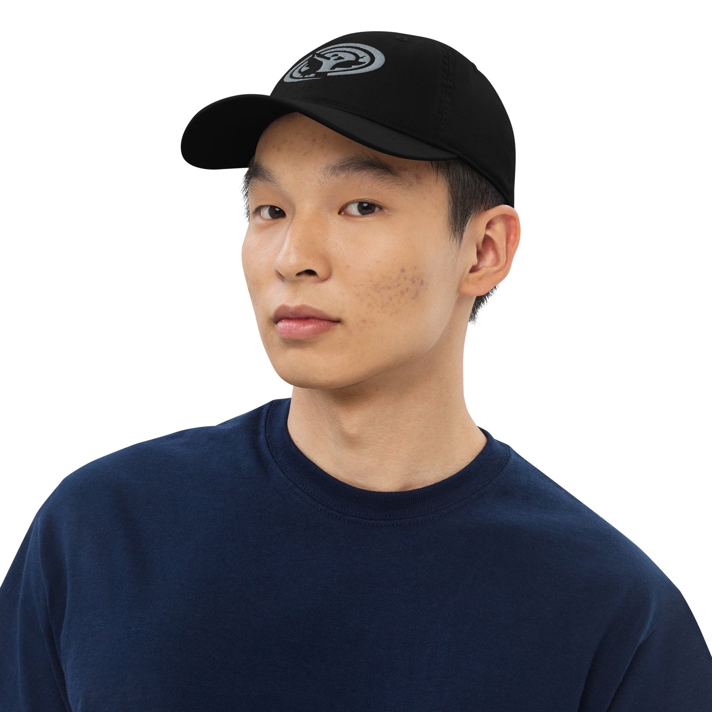 Organic Dad Hat : Swirlspace Logo - Silver embroidery