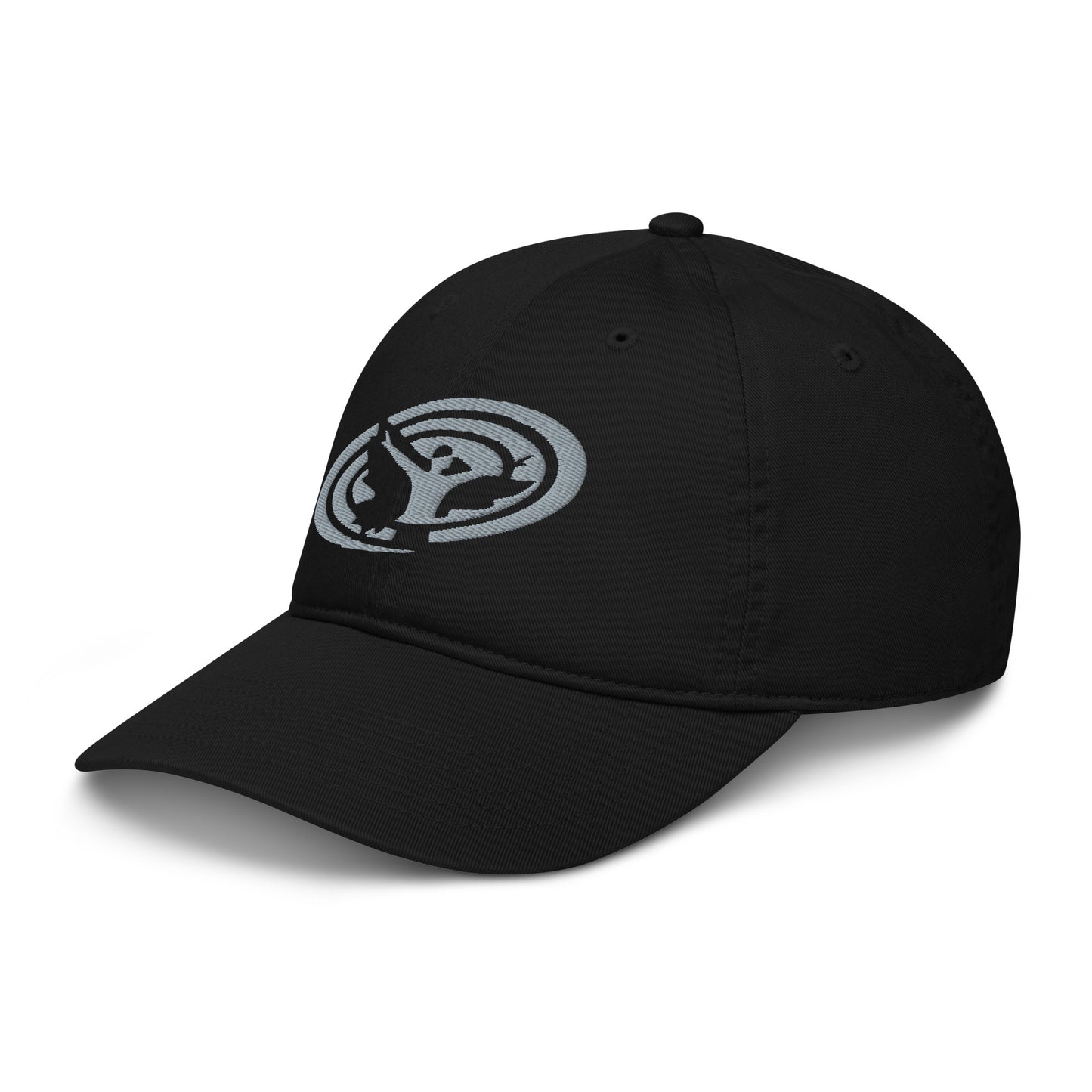 Organic Dad Hat : Swirlspace Logo - Silver embroidery