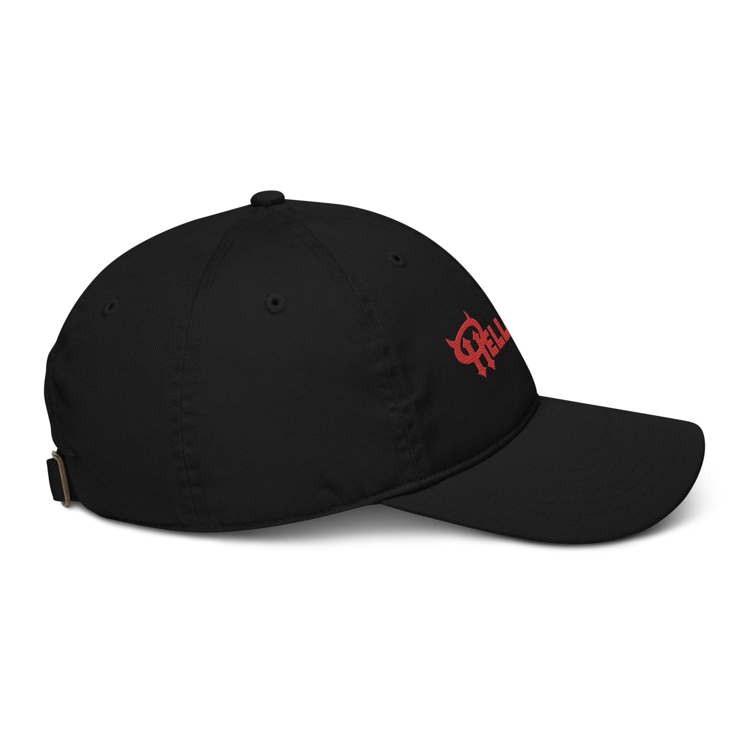 Organic dad hat : HellaHoly™ Logo 02 - Red & White embroidery