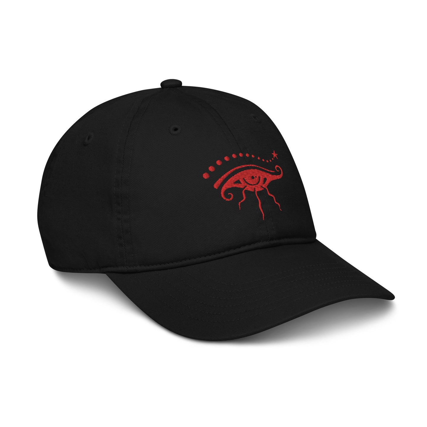 Organic Dad Hat : Eye See You - Black w/ Silver embroidery