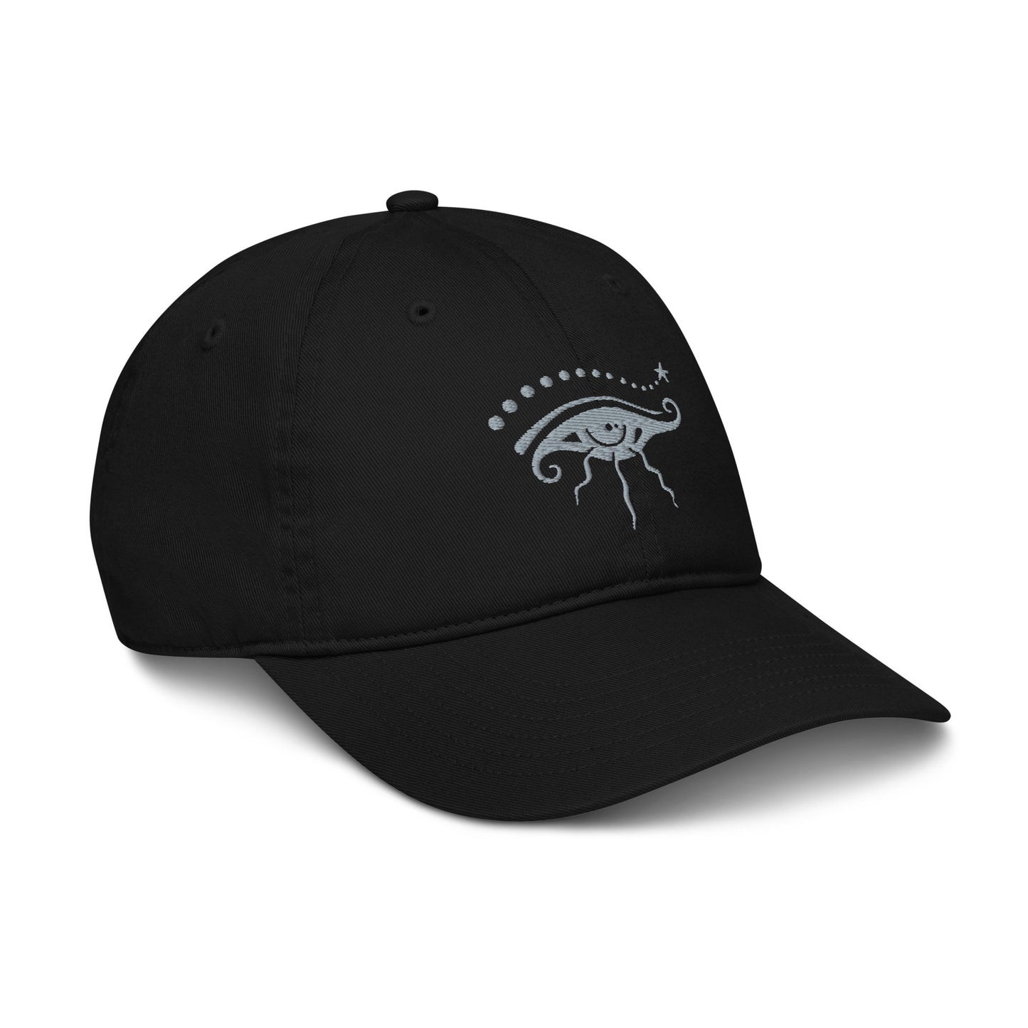 Organic Dad Hat : Eye See You - Black w/ Silver