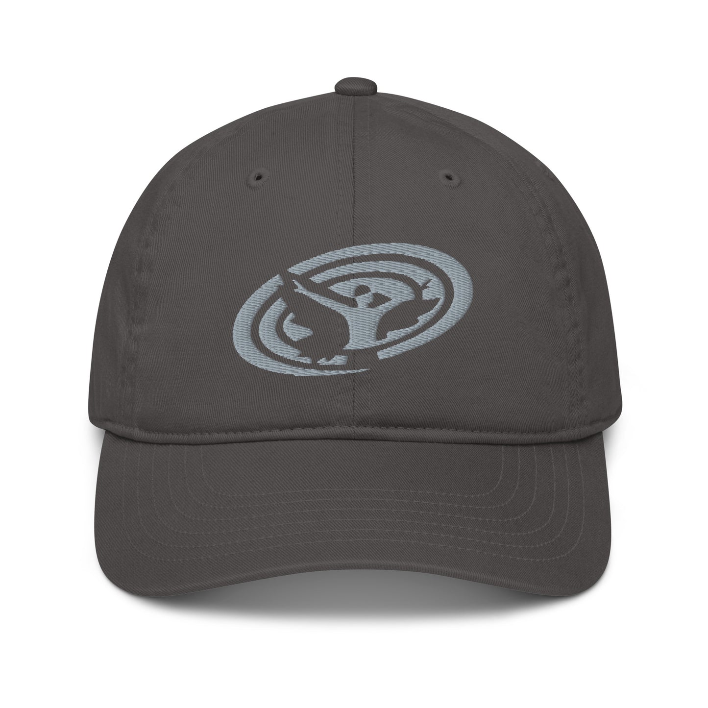 Organic Dad Hat : Swirlspace Logo - Silver embroidery