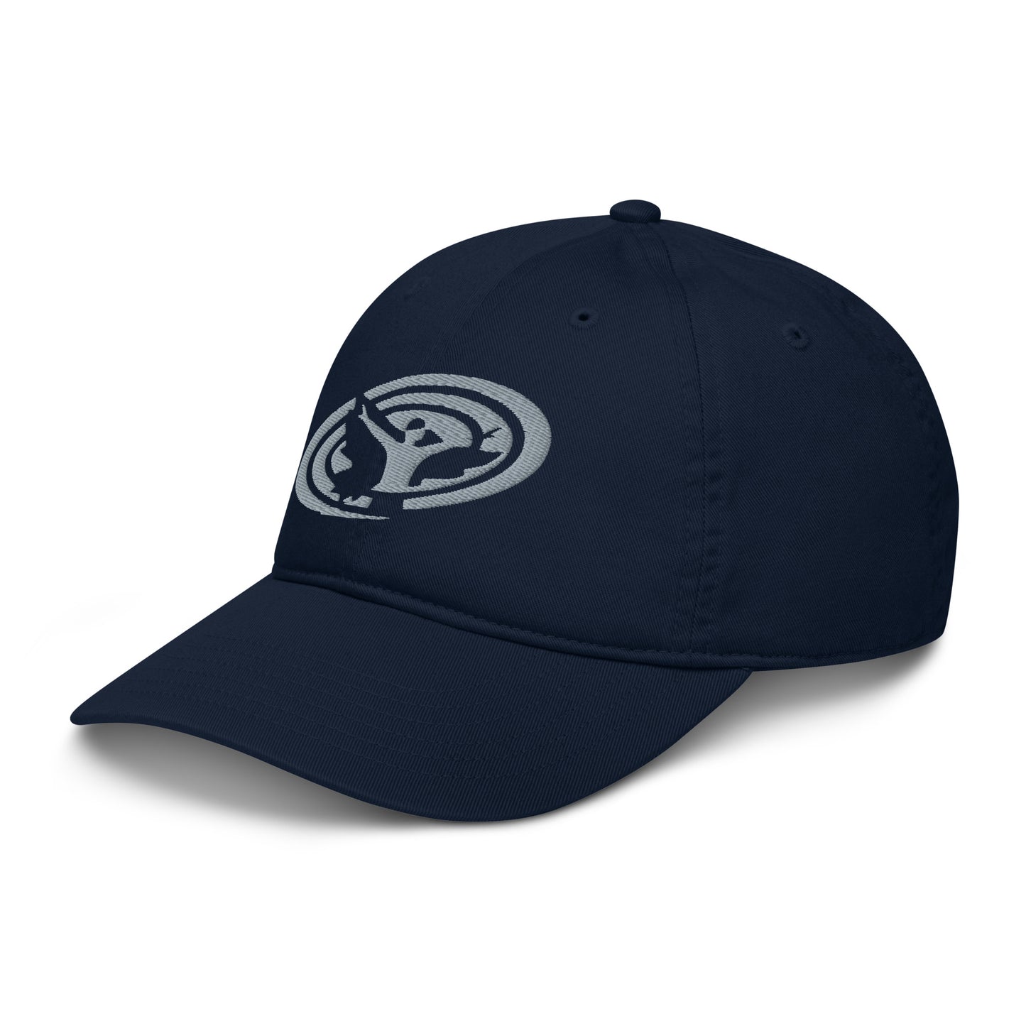 Organic Dad Hat : Swirlspace Logo - Silver embroidery