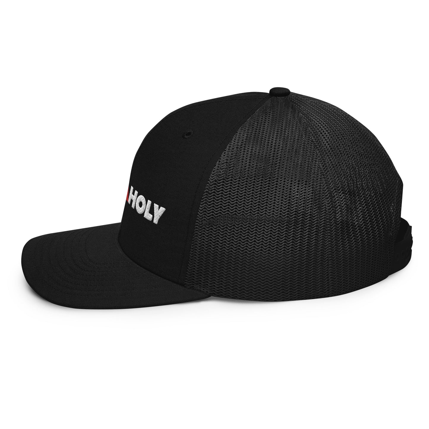 Trucker Cap : HellaHoly™ Logo 02 - Red & white Embroidery