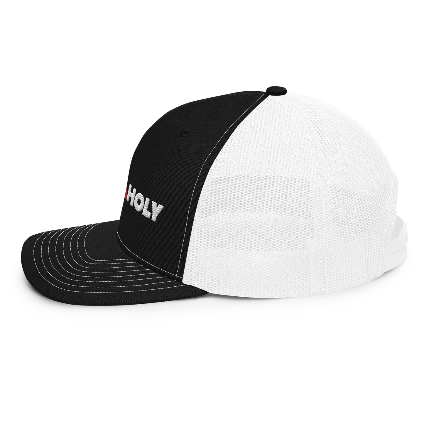 Trucker Cap : HellaHoly™ Logo 02 - Red & white Embroidery