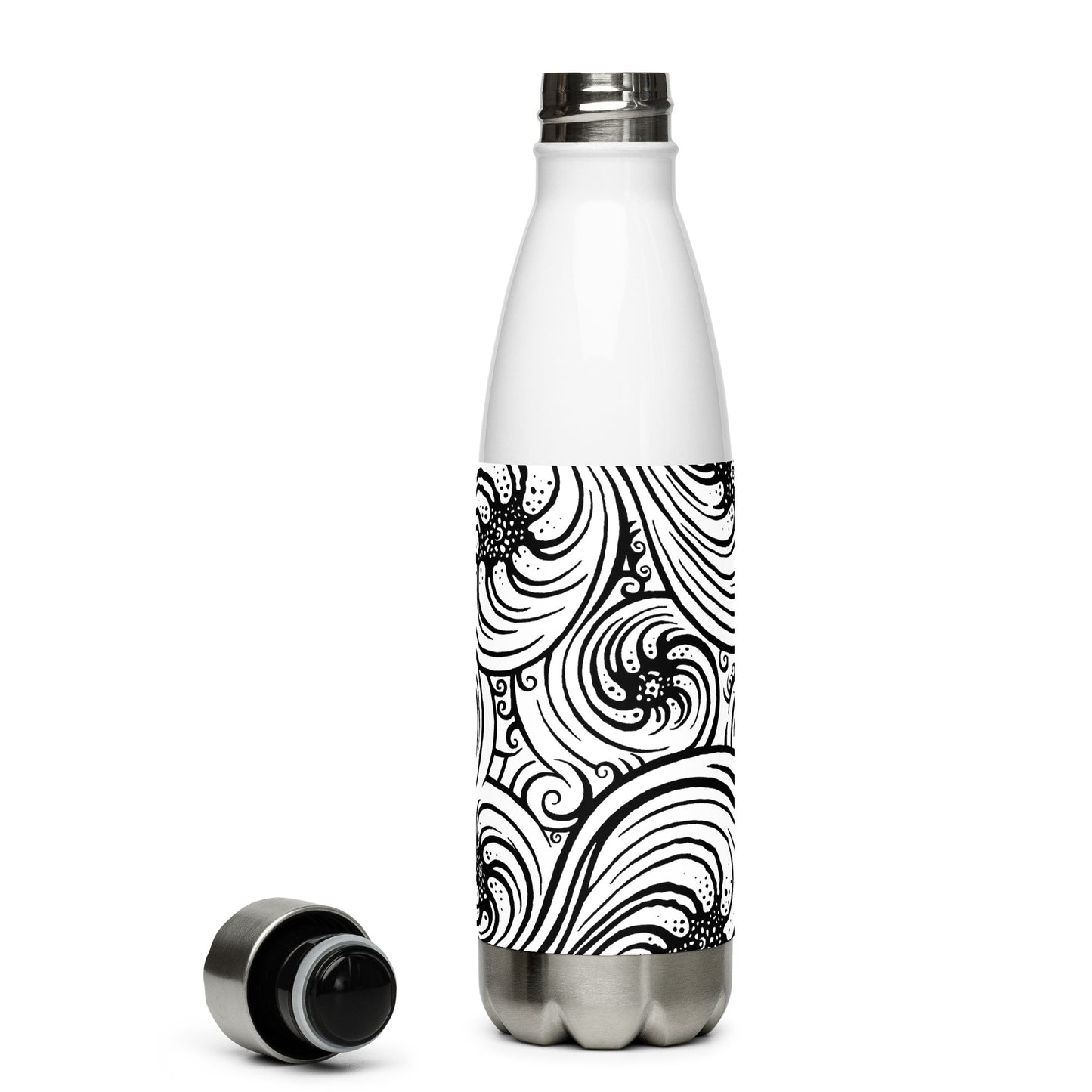 17oz Insulated Stainless Steel Water Bottle : Cosmic Swirl - Black & White
