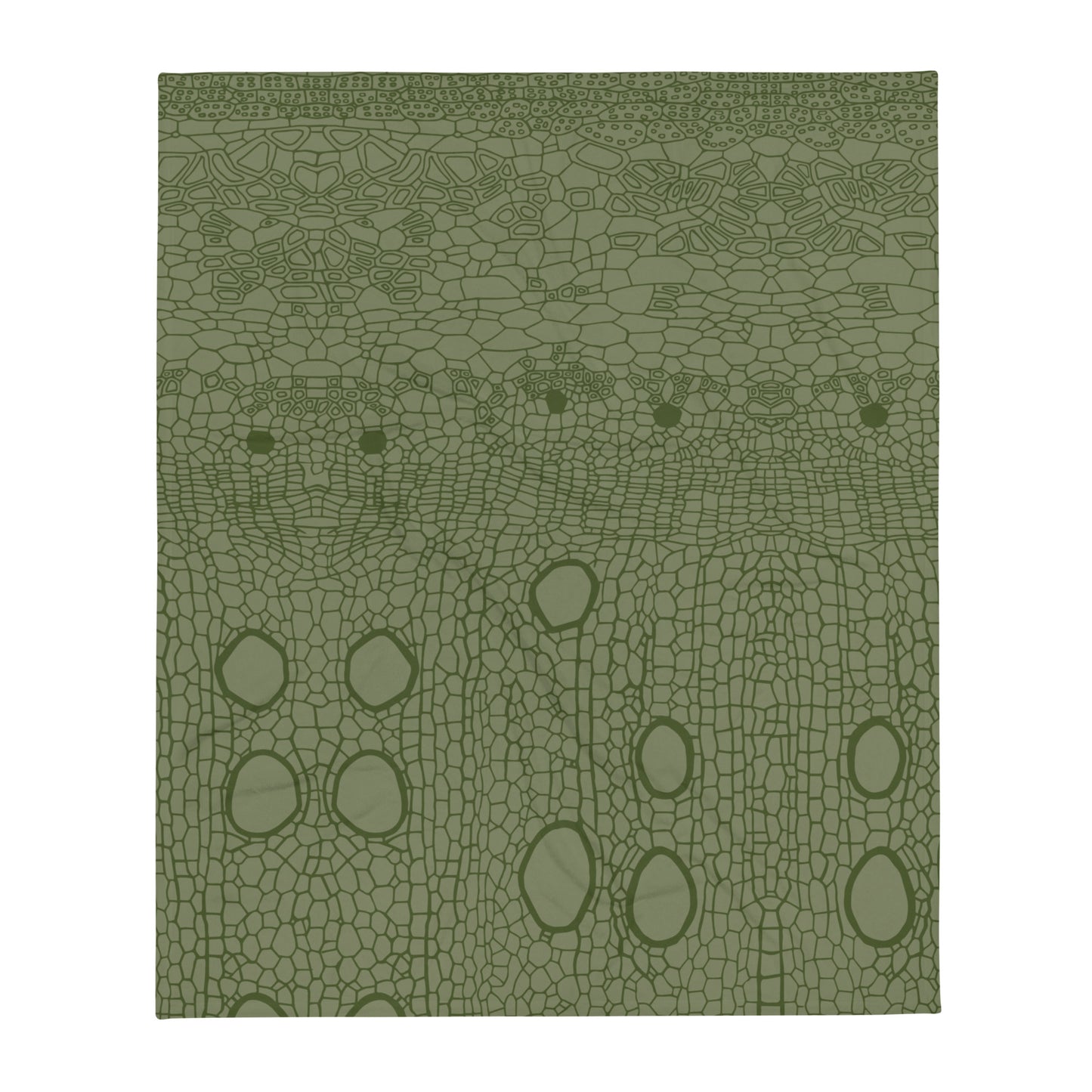 Throw Blanket : Hemp Cell - Sage w/ Olive print