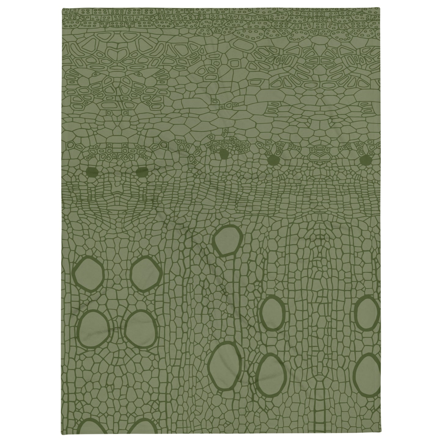 Throw Blanket : Hemp Cell - Sage w/ Olive print