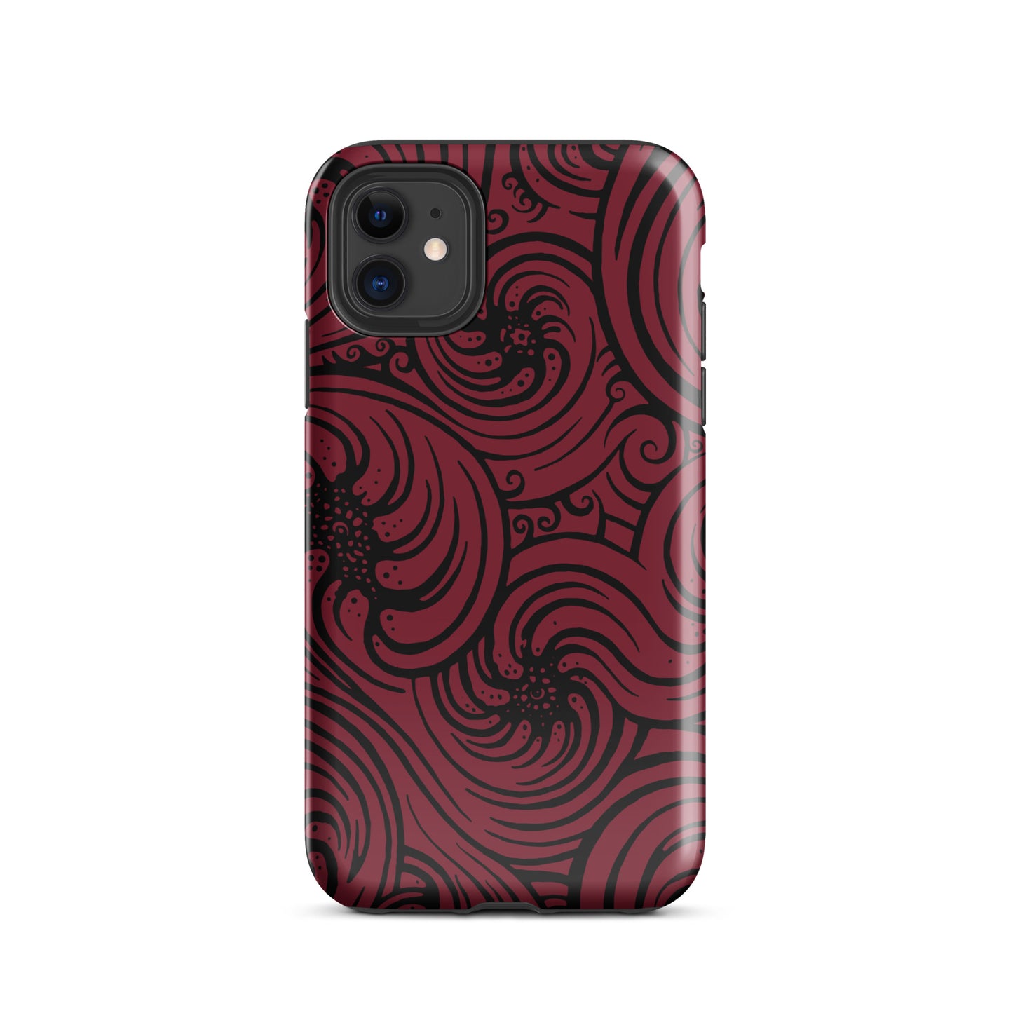 Tough Case for iPhone® : Cosmic Swirl - Red w/ Black print