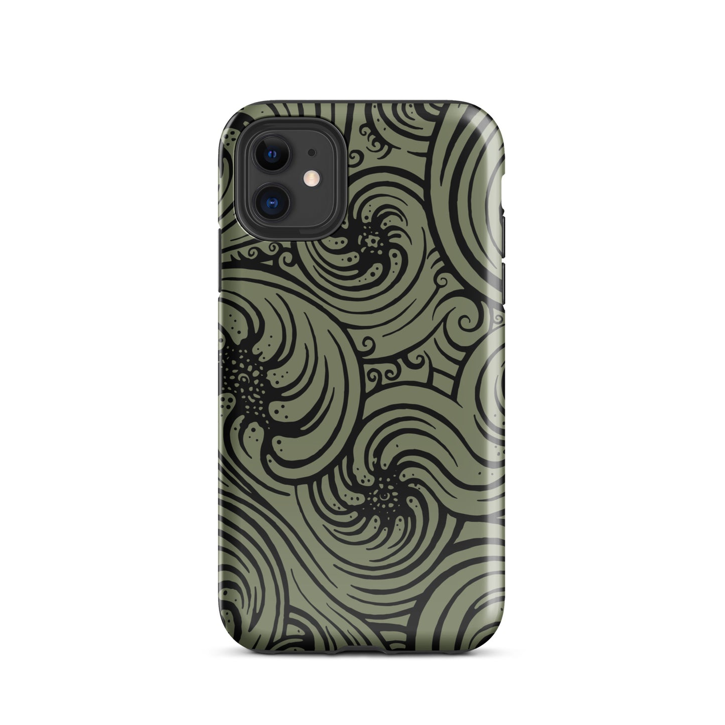 Tough Case for iPhone® : Cosmic Swirl - Sage w/ Black print