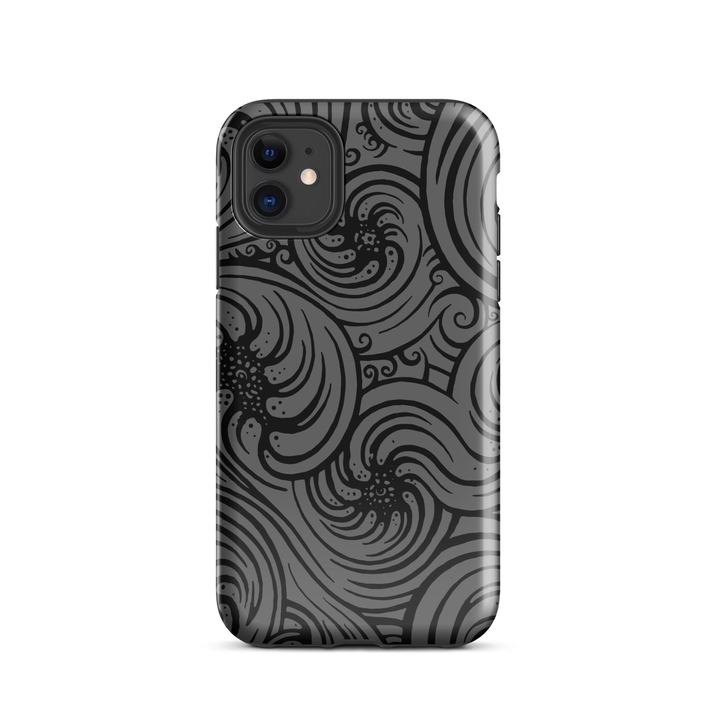 Tough Case for iPhone® : Cosmic Swirl - Gray w/ Black print