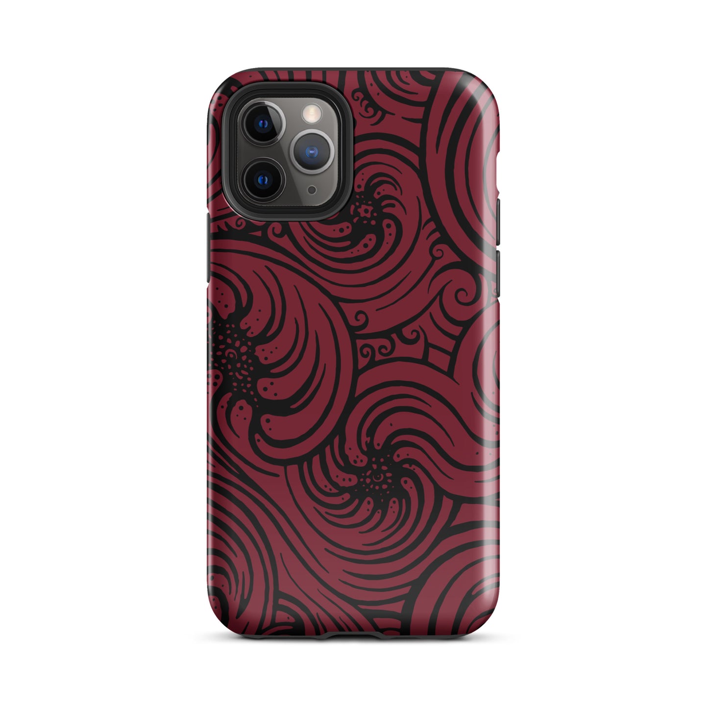 Tough Case for iPhone® : Cosmic Swirl - Red w/ Black print