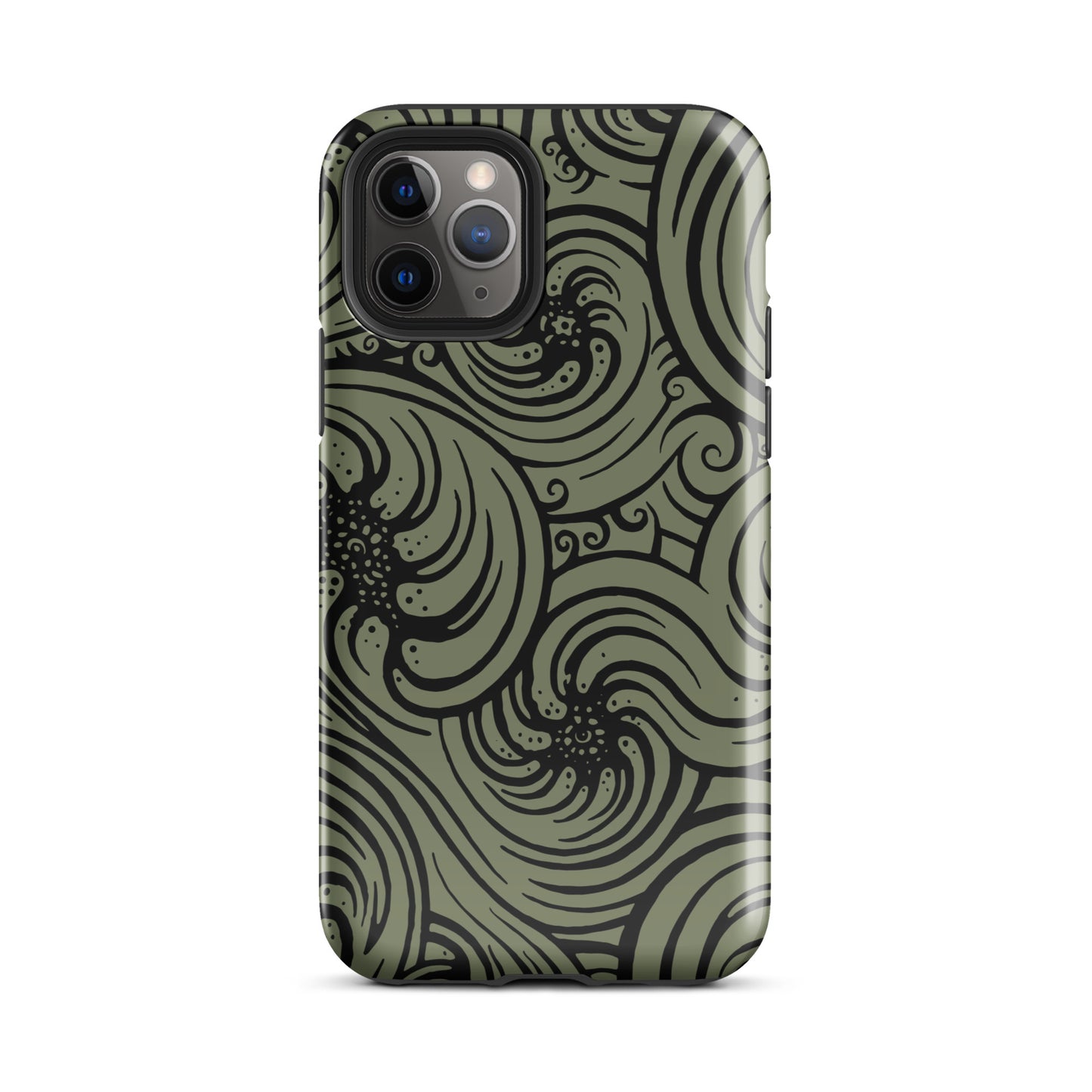 Tough Case for iPhone® : Cosmic Swirl - Sage w/ Black print