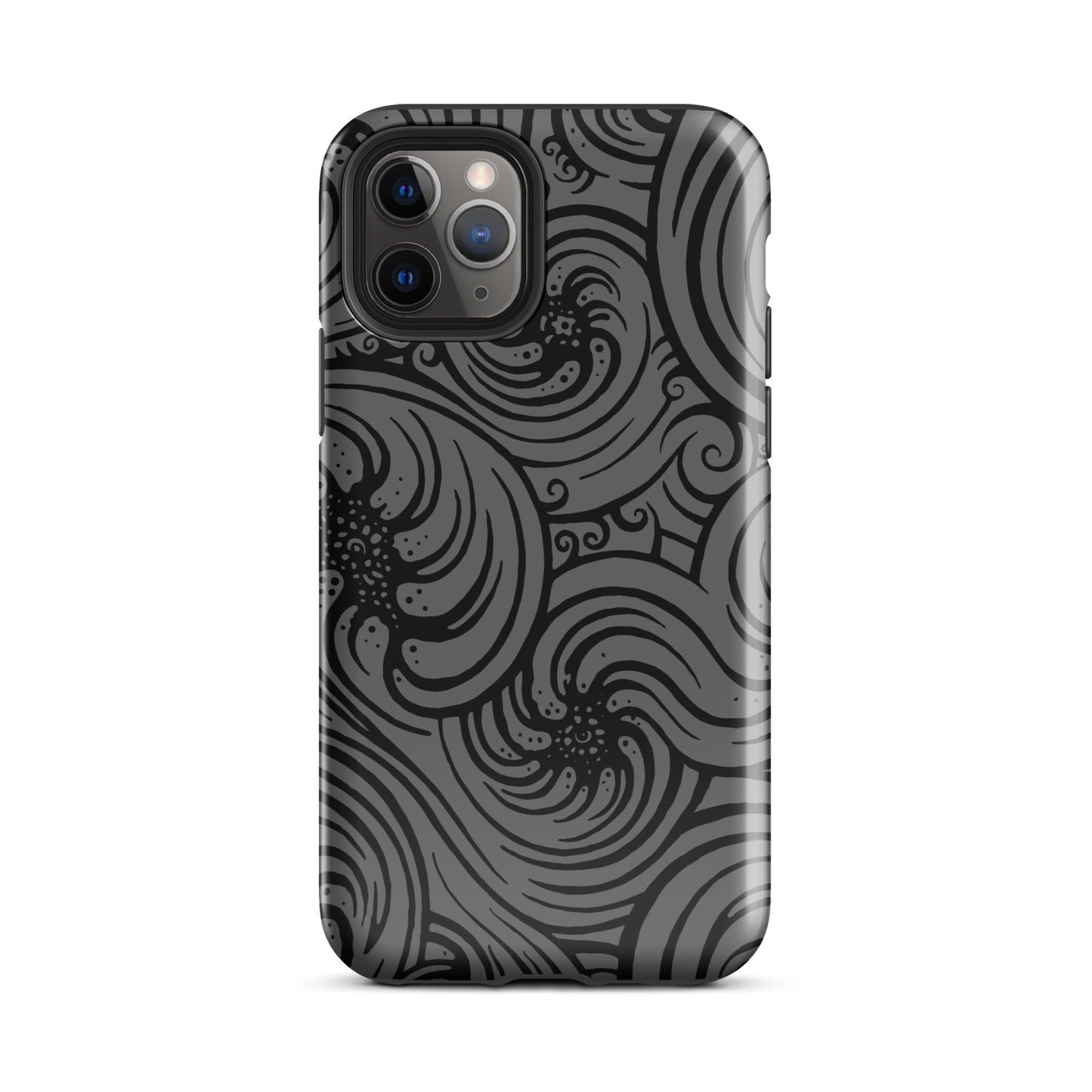 Tough Case for iPhone® : Cosmic Swirl - Gray w/ Black print