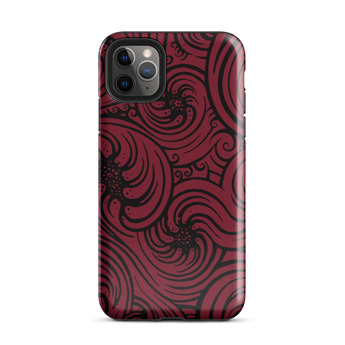 Tough Case for iPhone® : Cosmic Swirl - Red w/ Black print