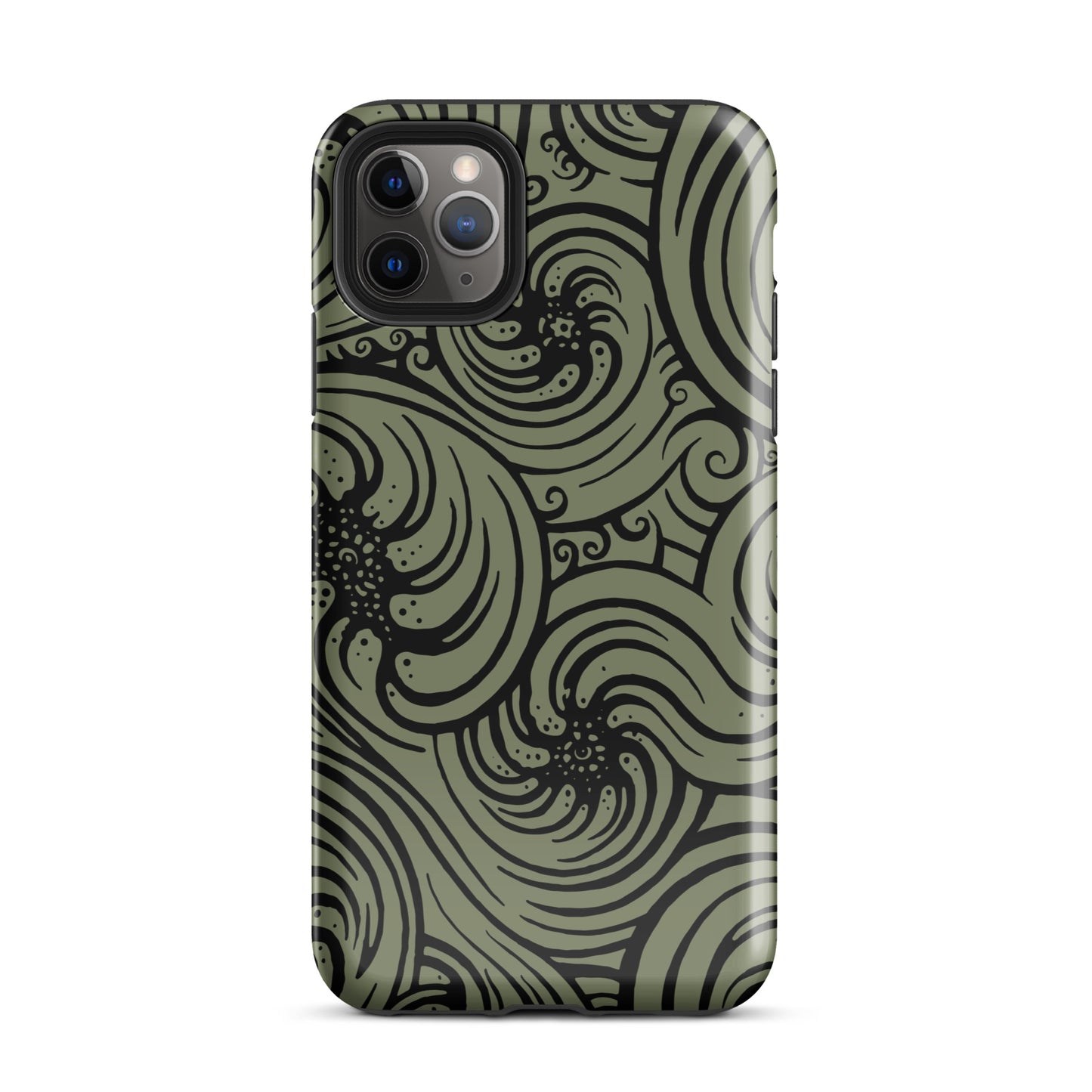 Tough Case for iPhone® : Cosmic Swirl - Sage w/ Black print