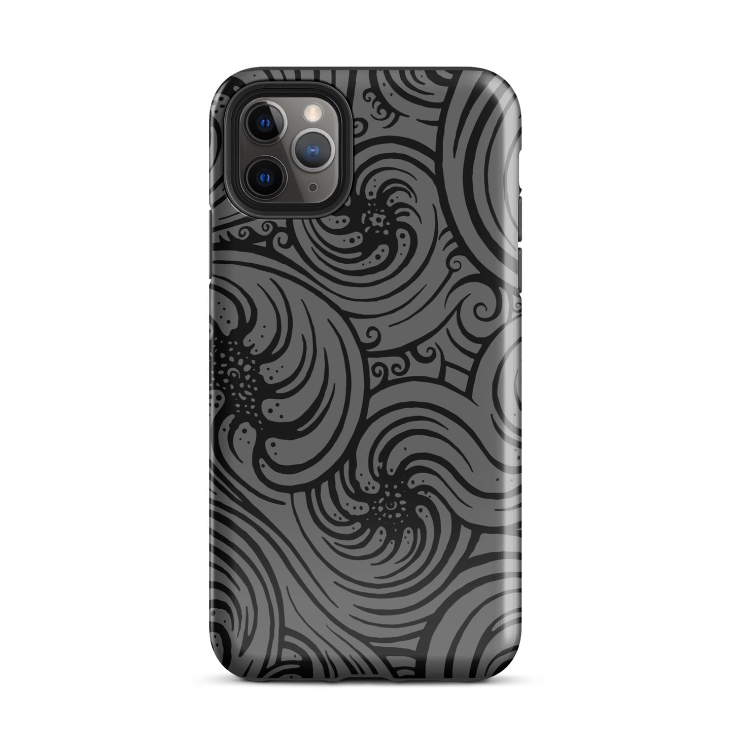 Tough Case for iPhone® : Cosmic Swirl - Gray w/ Black print