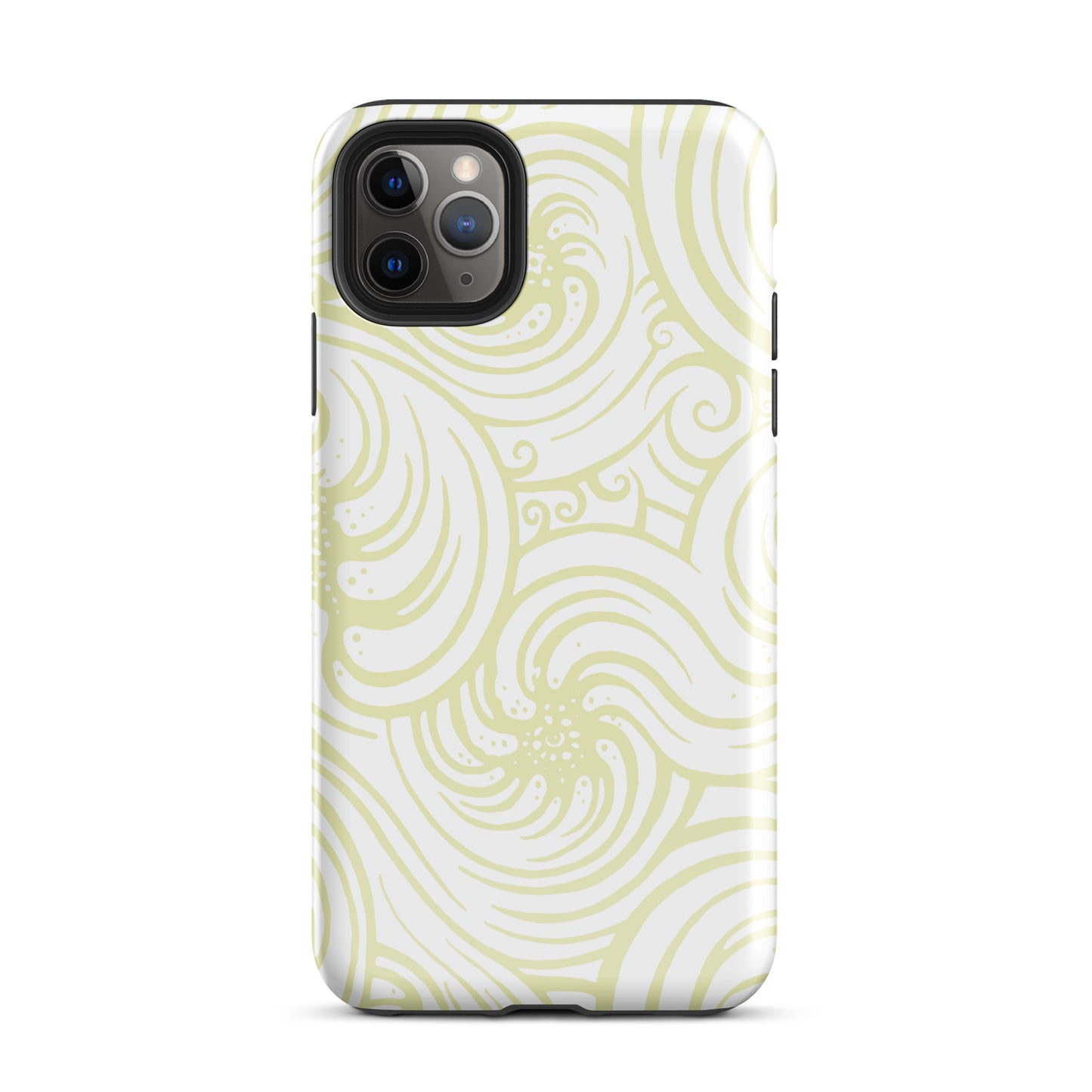 Tough Case for iPhone® : Cosmic Swirl - White w/ Cream print