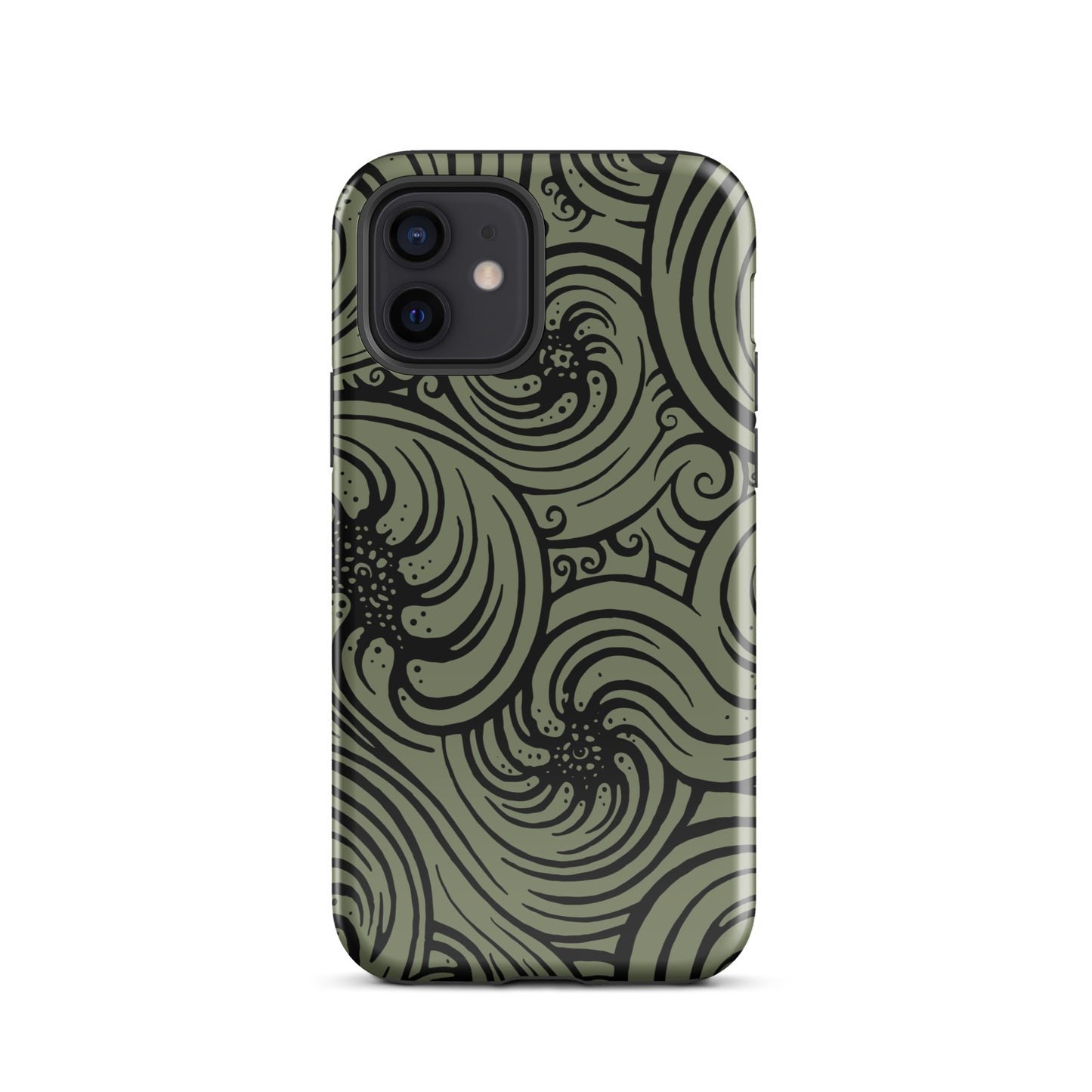 Tough Case for iPhone® : Cosmic Swirl - Sage w/ Black print