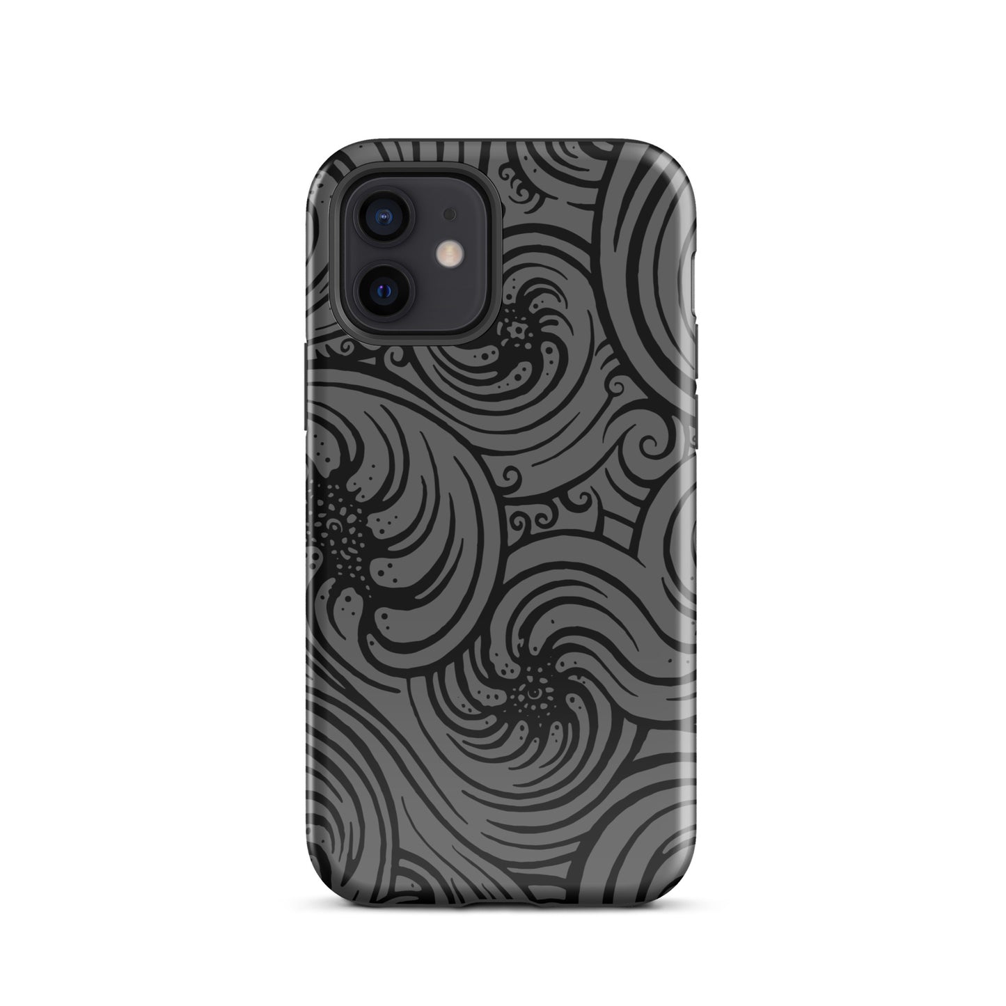 Tough Case for iPhone® : Cosmic Swirl - Gray w/ Black print
