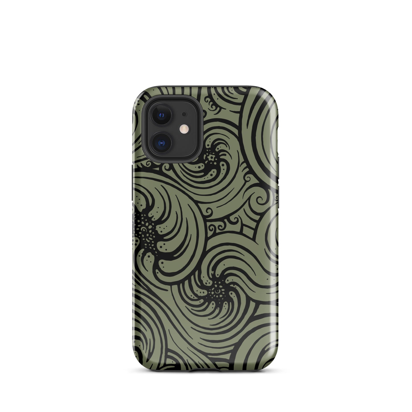 Tough Case for iPhone® : Cosmic Swirl - Sage w/ Black print