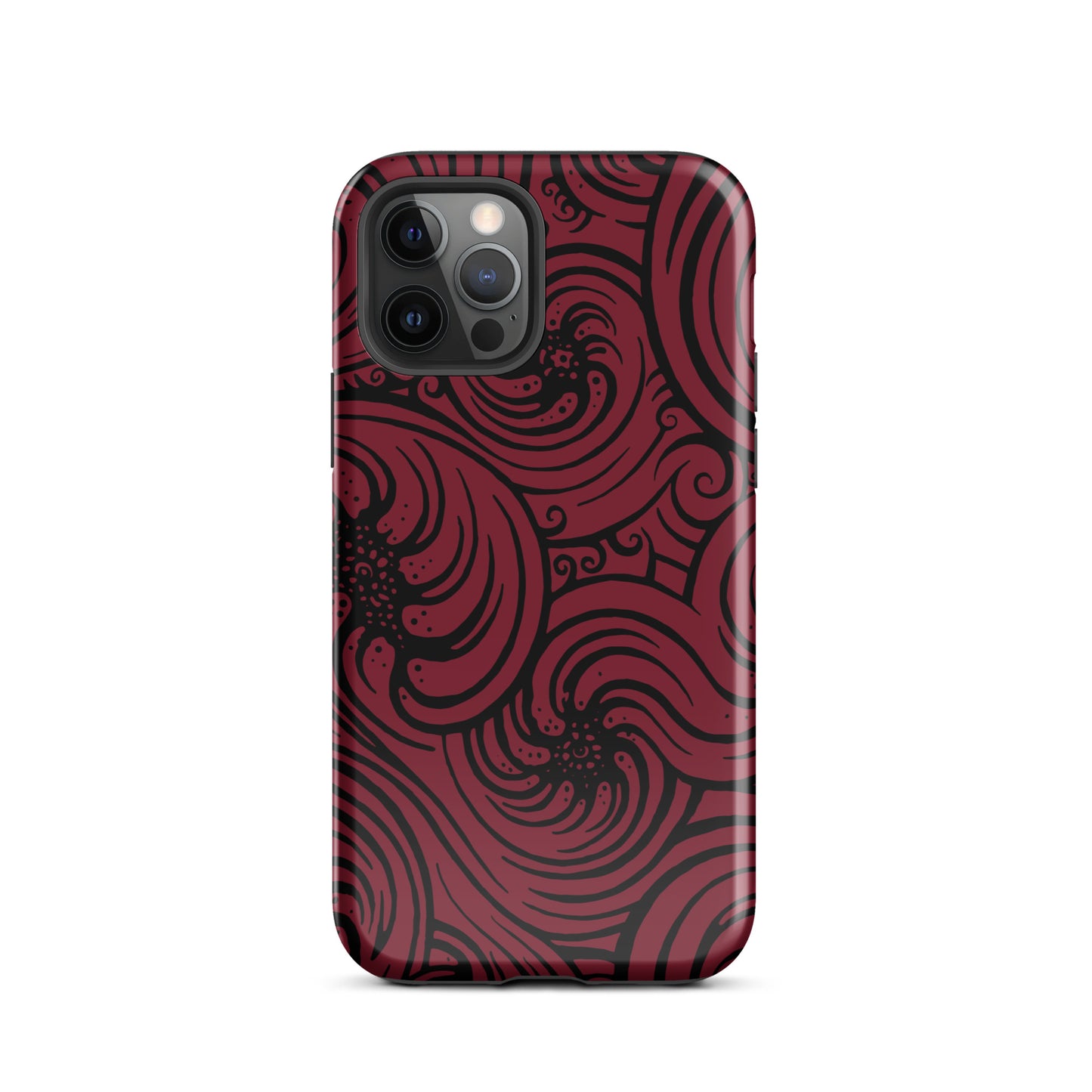 Tough Case for iPhone® : Cosmic Swirl - Red w/ Black print