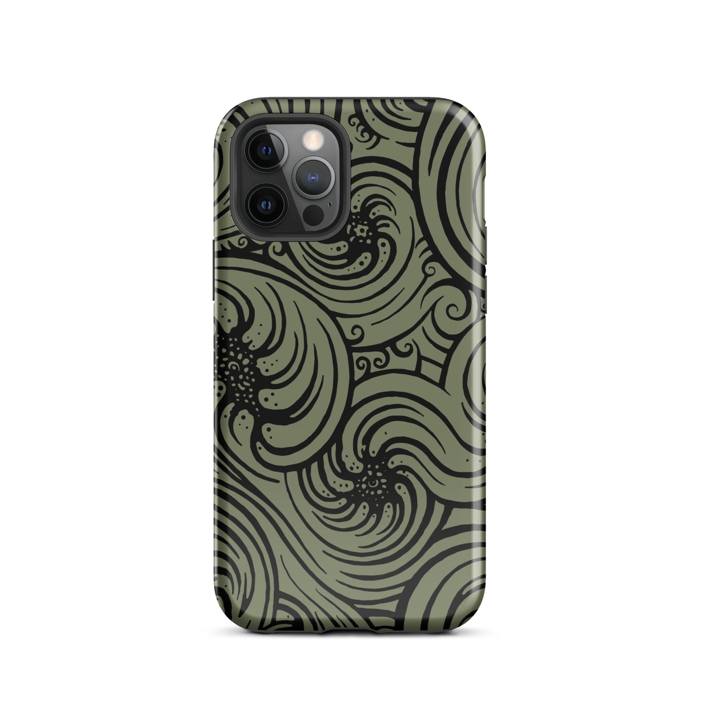 Tough Case for iPhone® : Cosmic Swirl - Sage w/ Black print