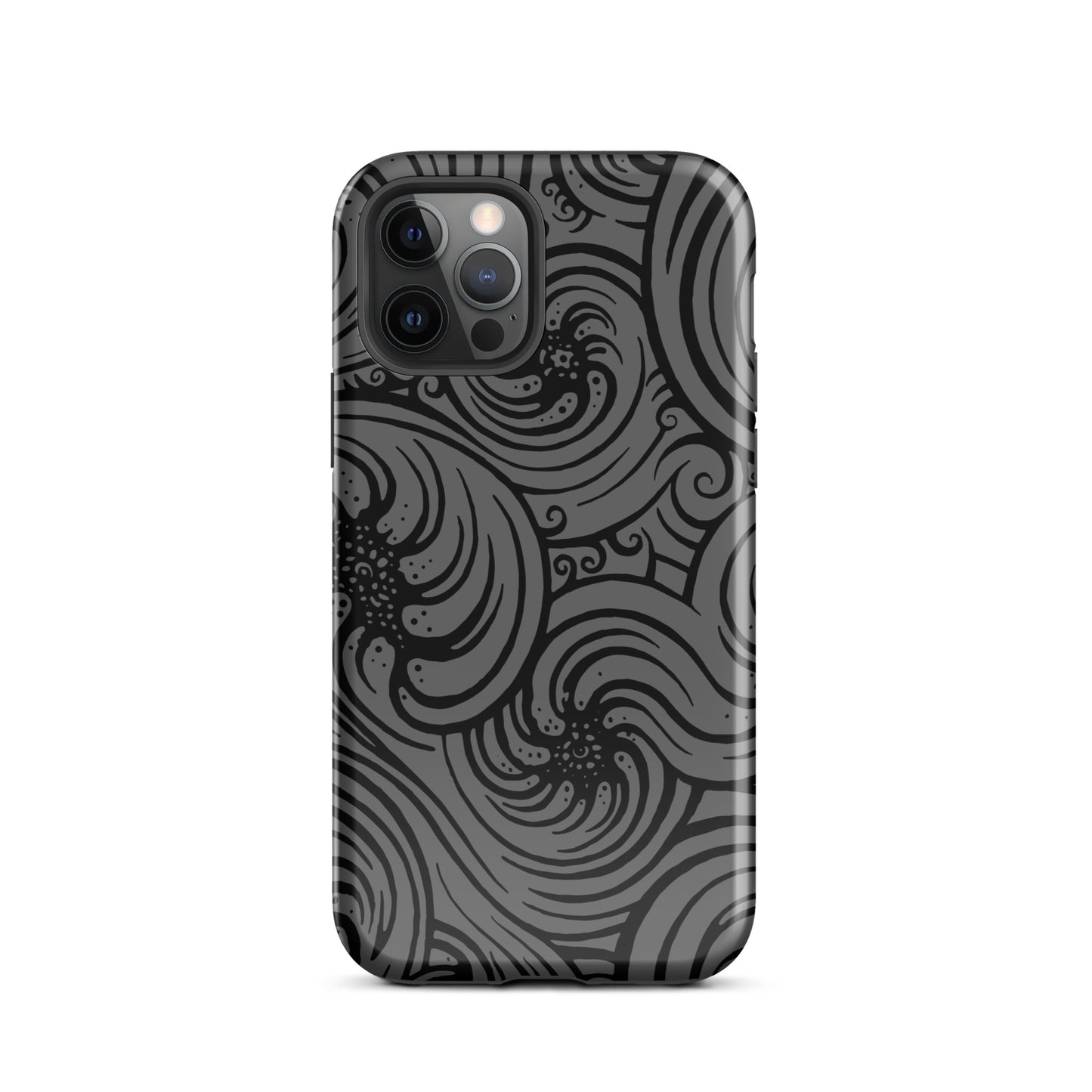 Tough Case for iPhone® : Cosmic Swirl - Gray w/ Black print