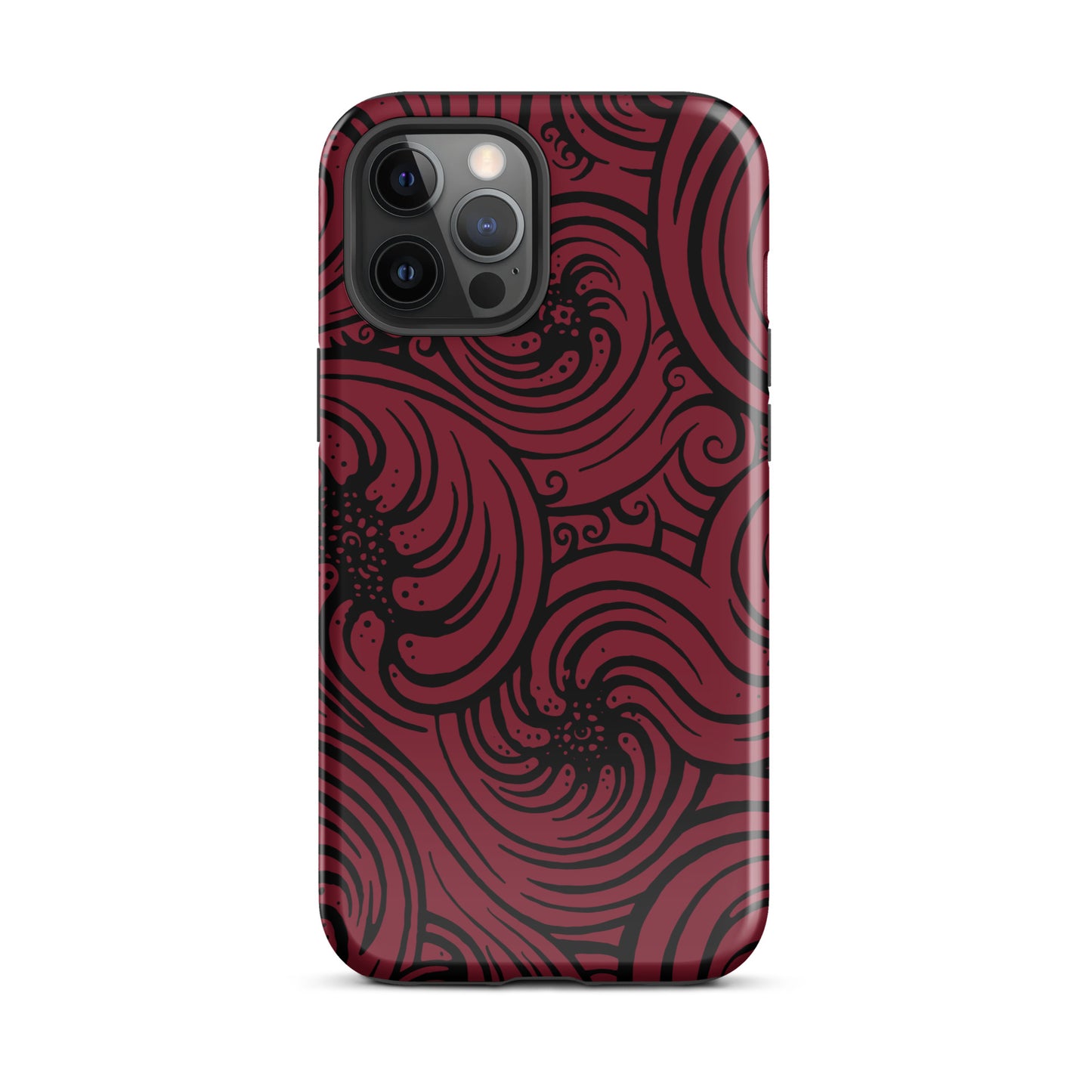 Tough Case for iPhone® : Cosmic Swirl - Red w/ Black print