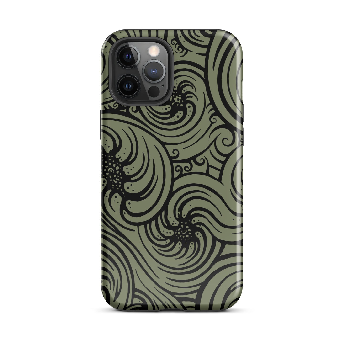 Tough Case for iPhone® : Cosmic Swirl - Sage w/ Black print