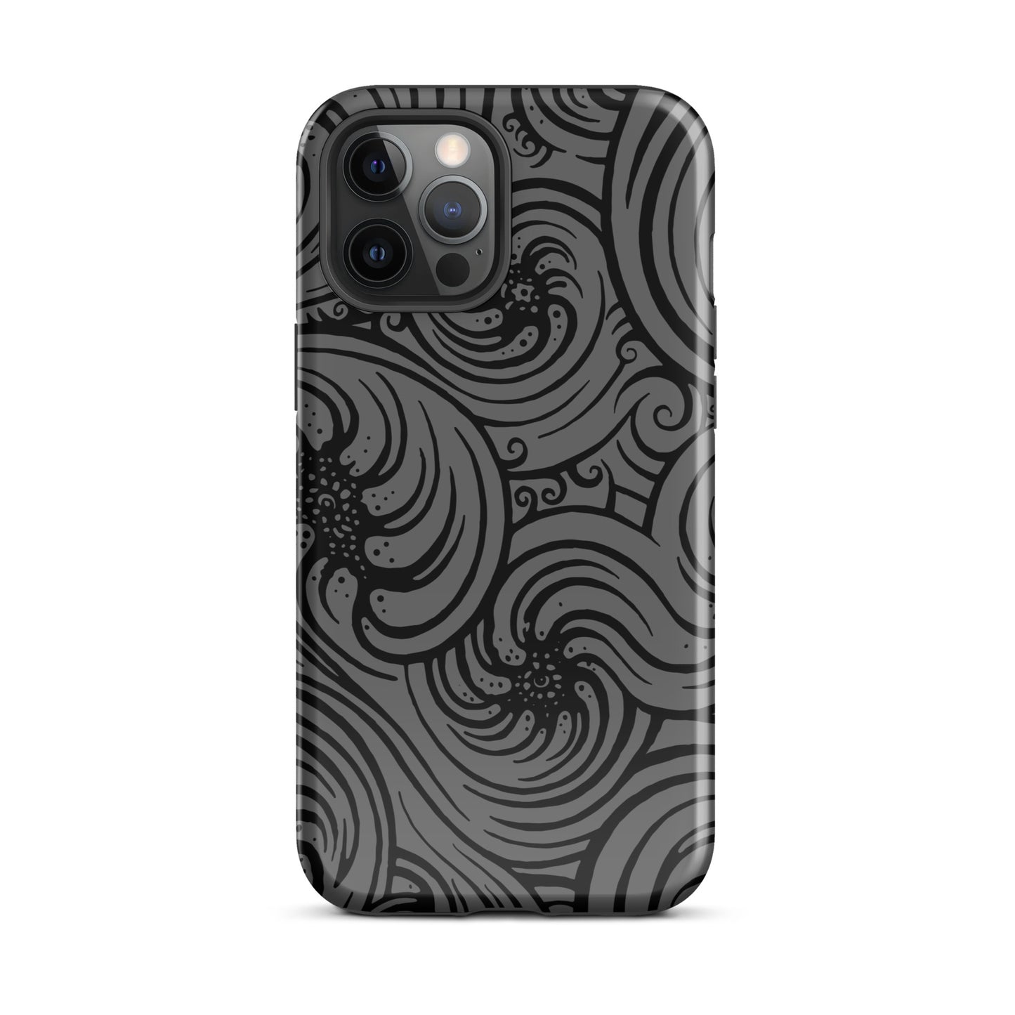 Tough Case for iPhone® : Cosmic Swirl - Gray w/ Black print