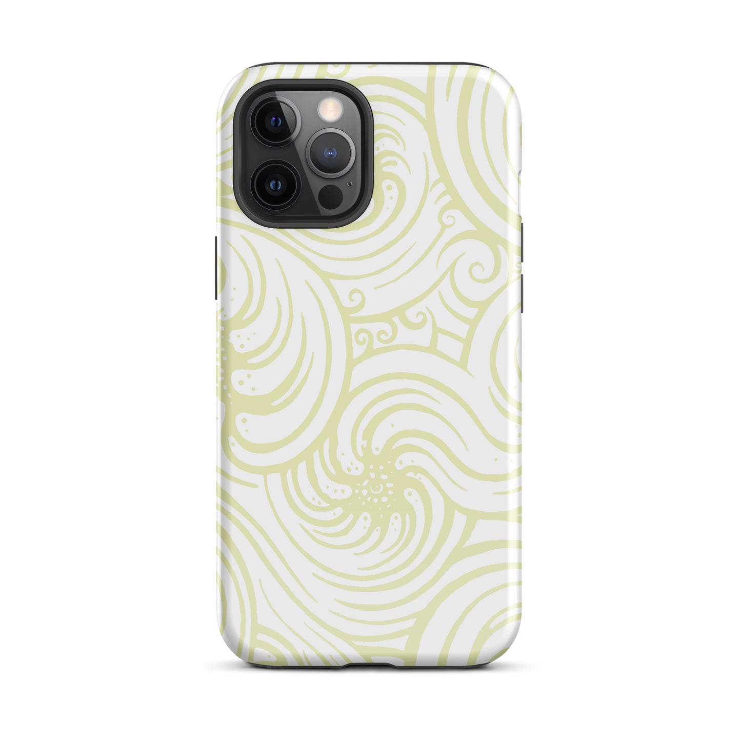 Tough Case for iPhone® : Cosmic Swirl - White w/ Cream print