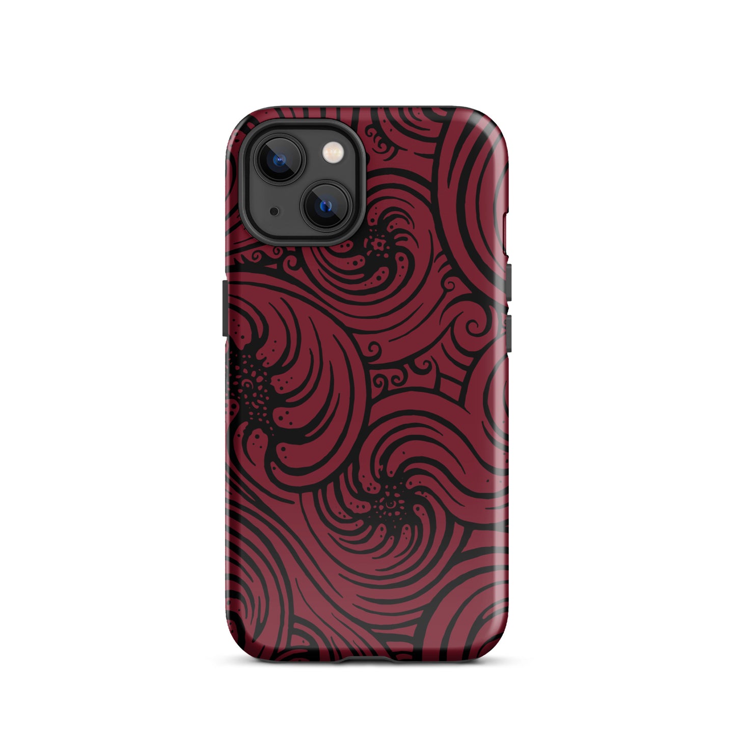 Tough Case for iPhone® : Cosmic Swirl - Red w/ Black print
