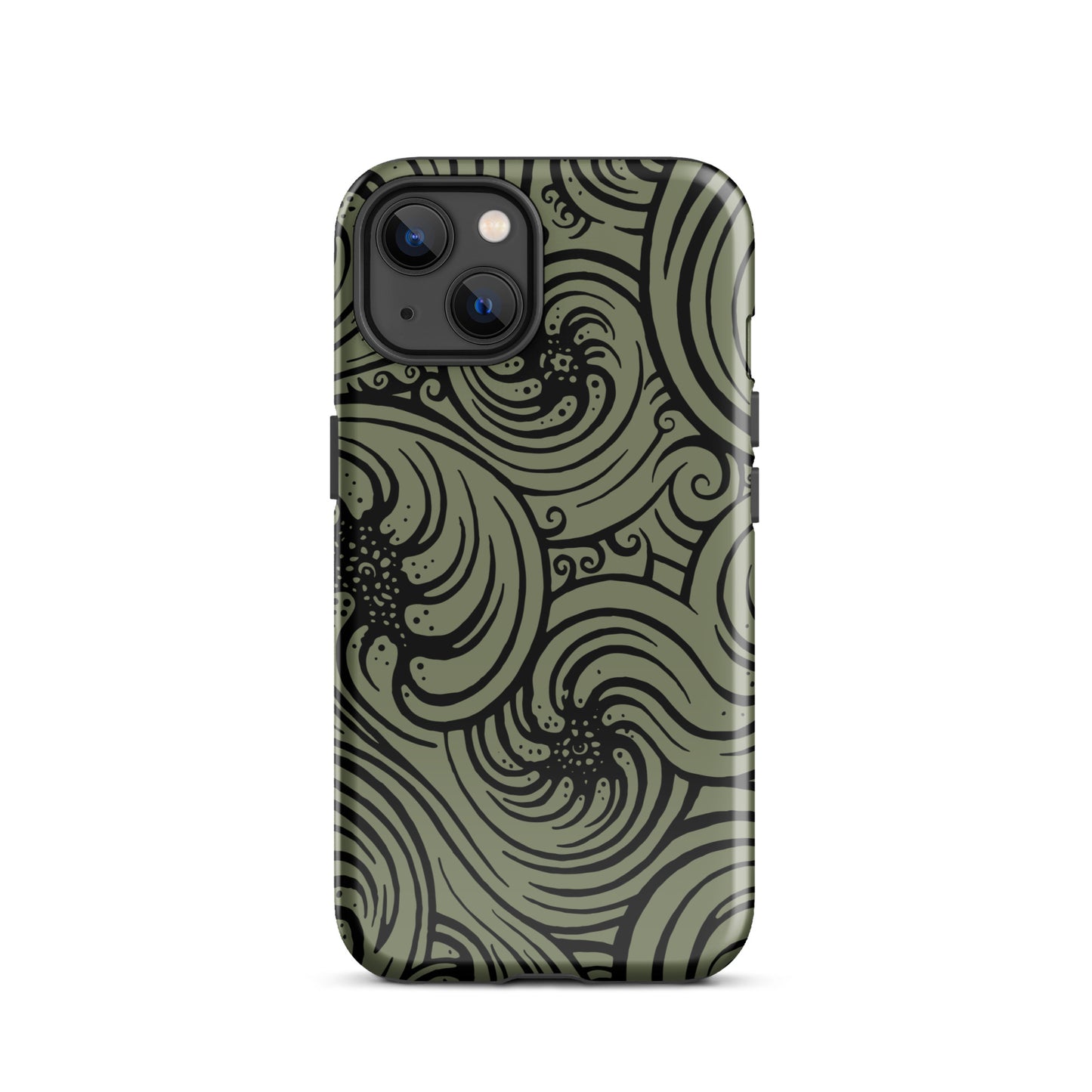 Tough Case for iPhone® : Cosmic Swirl - Sage w/ Black print