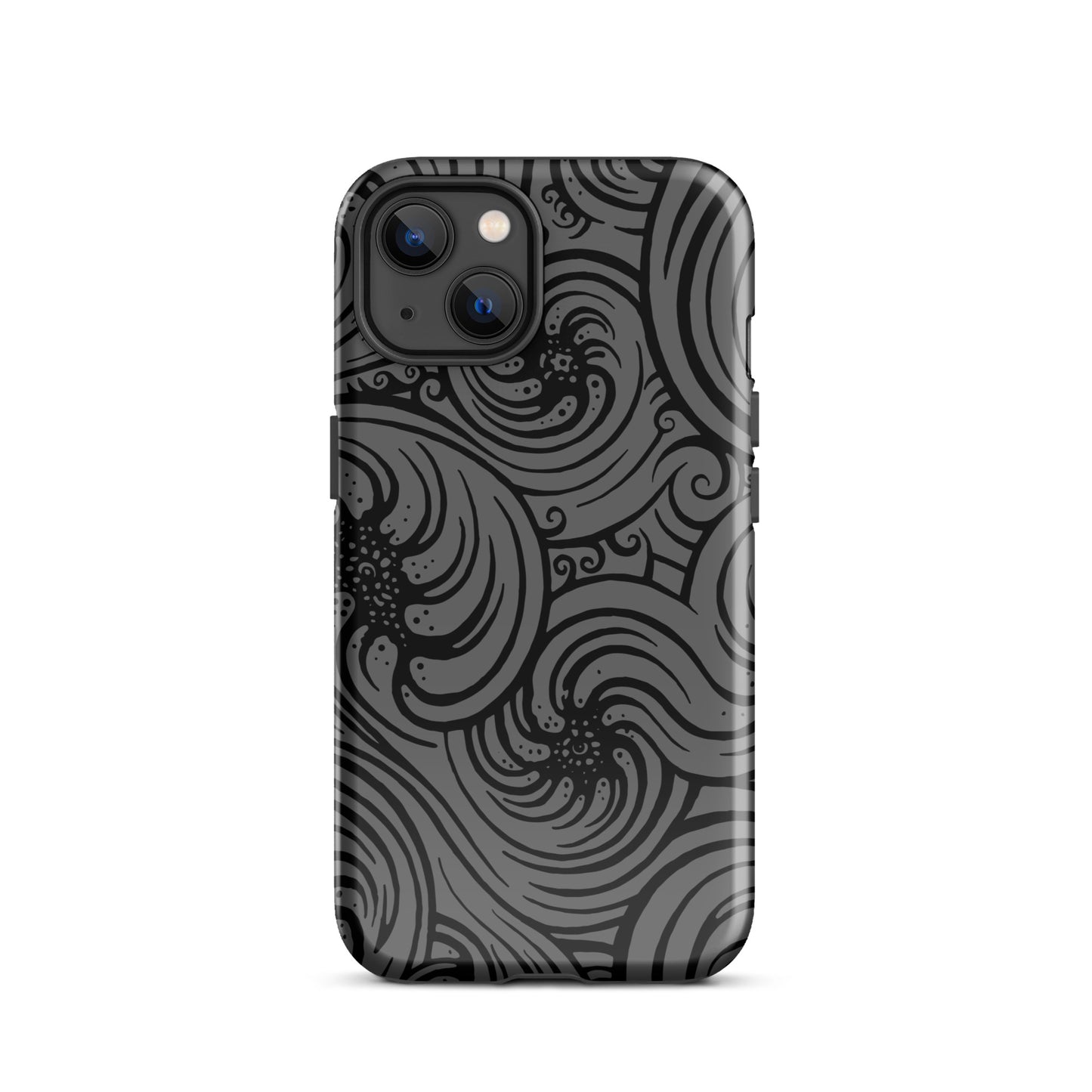 Tough Case for iPhone® : Cosmic Swirl - Gray w/ Black print